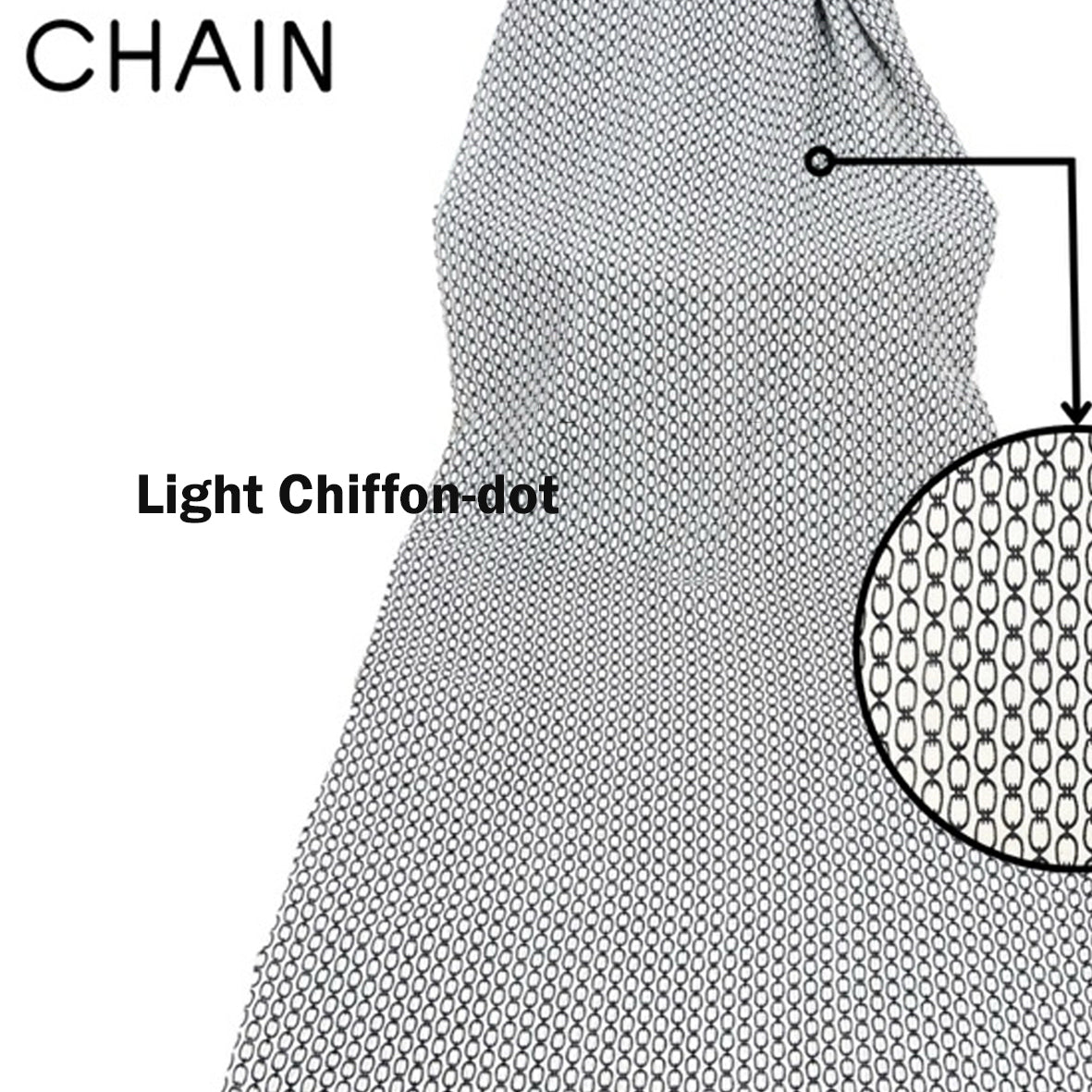 Light chiffon - polka dots + patterned suitable for tops/dresses