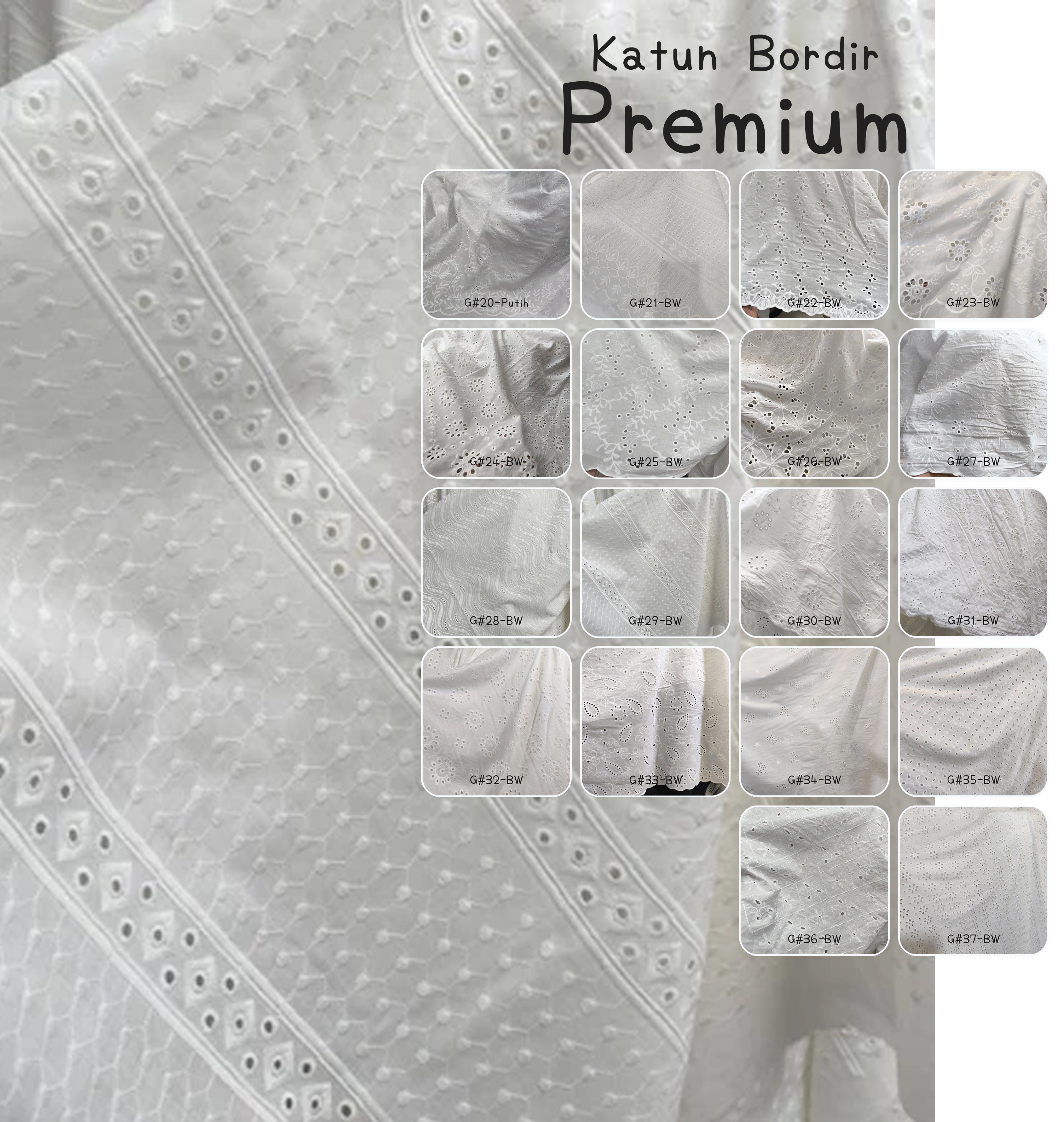 刺繡布 Bordir 1/1 Premium BW (20-37)
