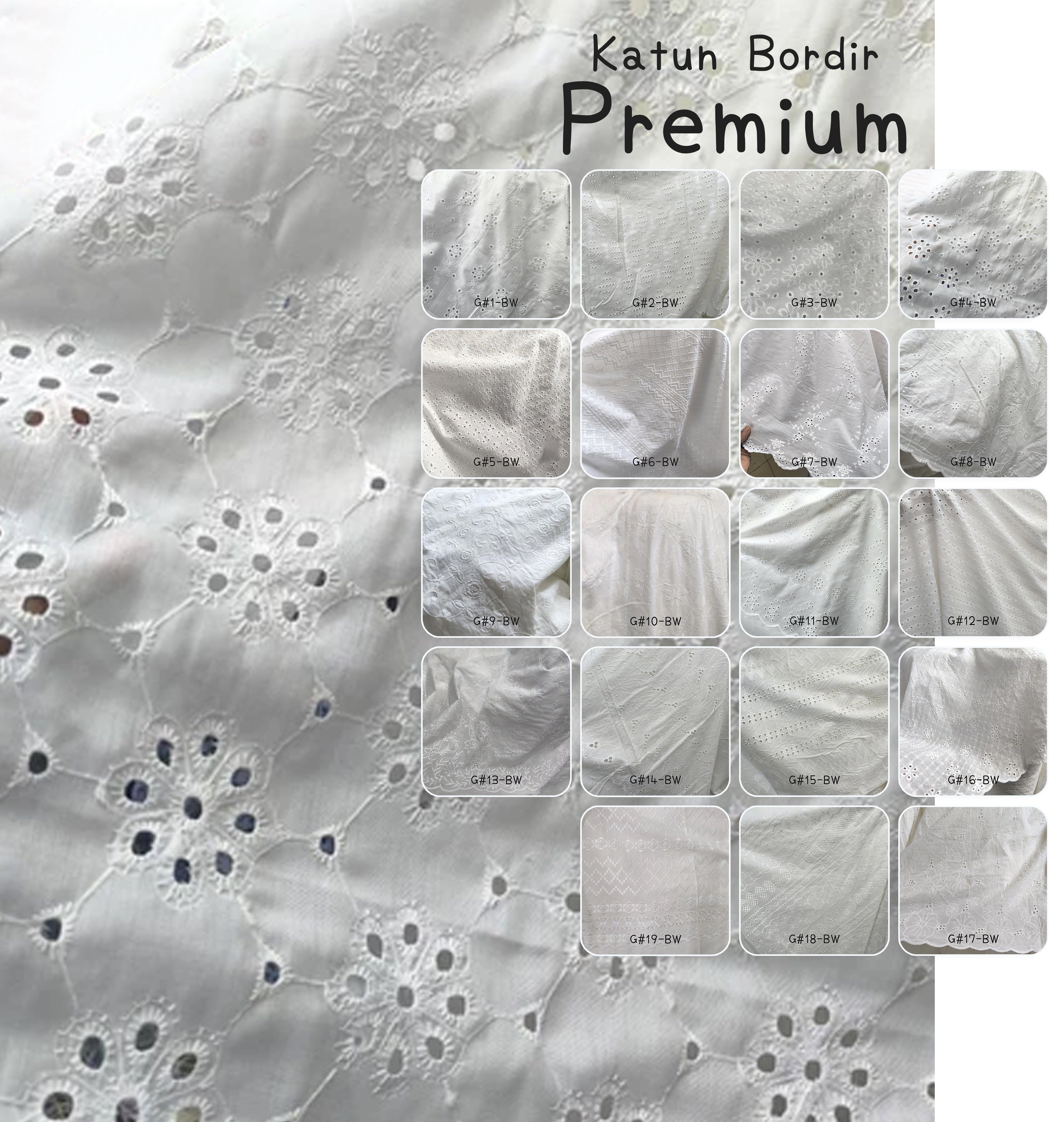 刺繡布 Bordir 1/1 Premium BW (1-19)