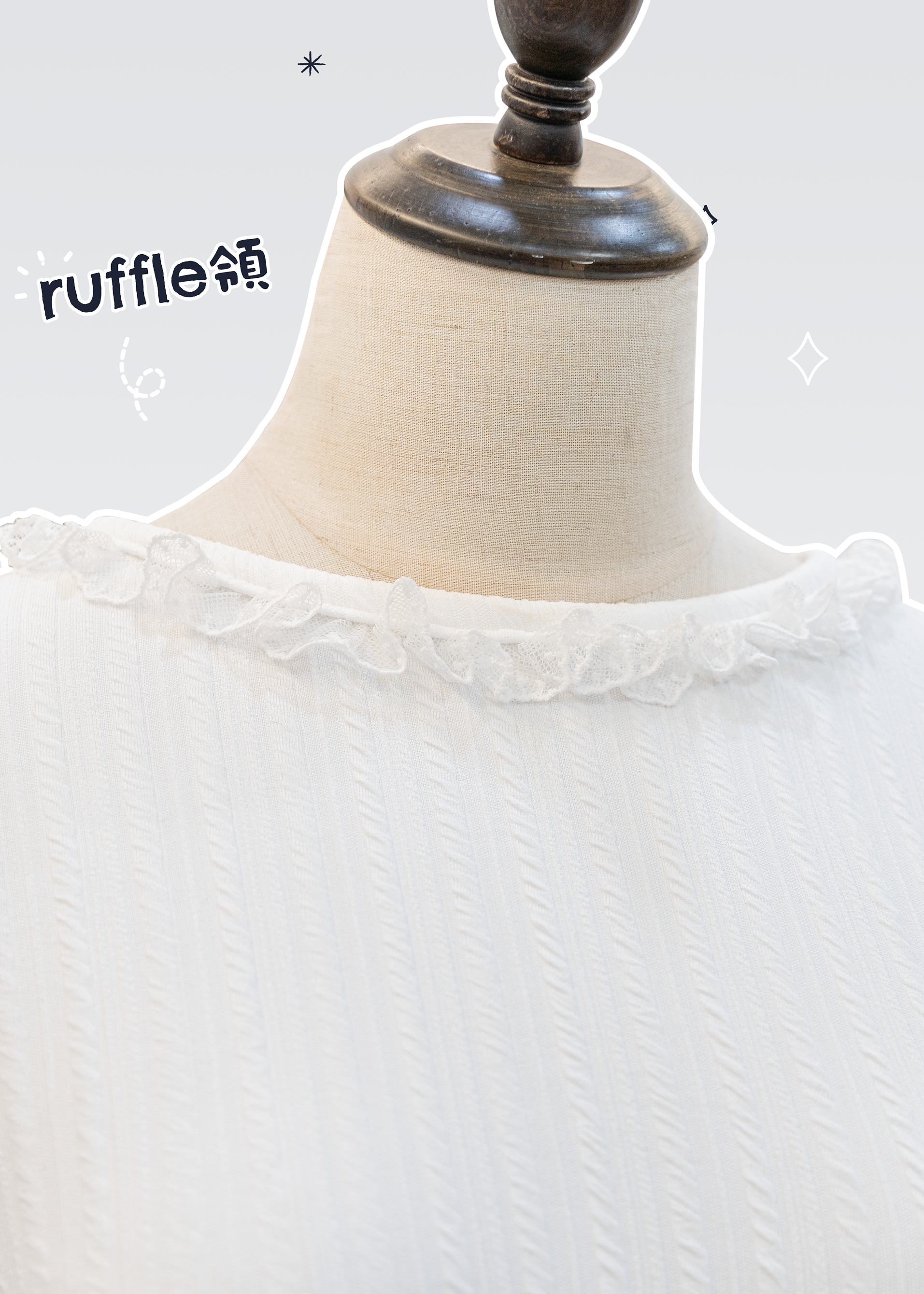 自家製 - 木耳邊ruffle領針織上衣 - 短袖 ~XS至加大碼女裝 {預訂}