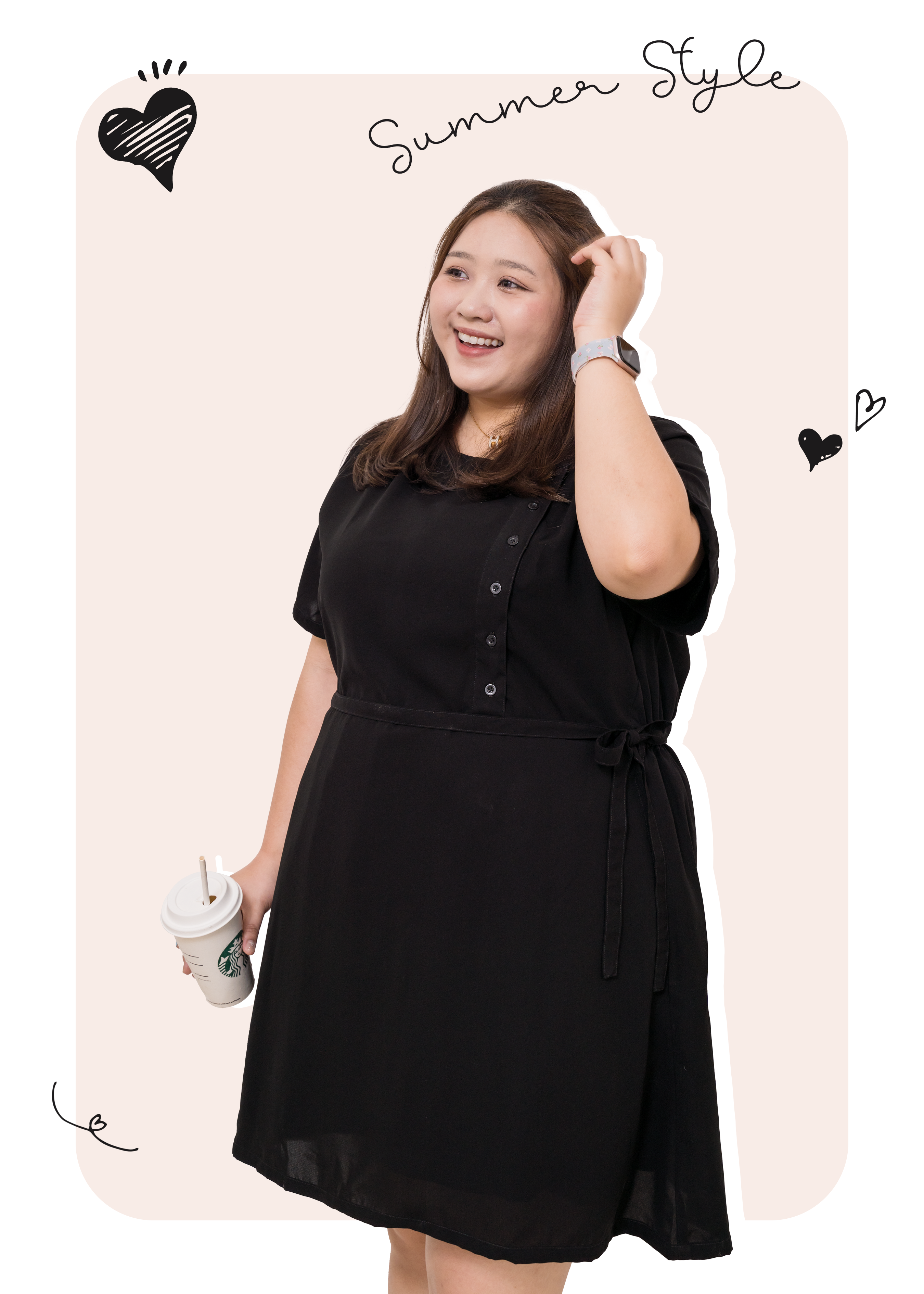 🎉新品-自家製淨色鈕扣連身裙 {預訂}