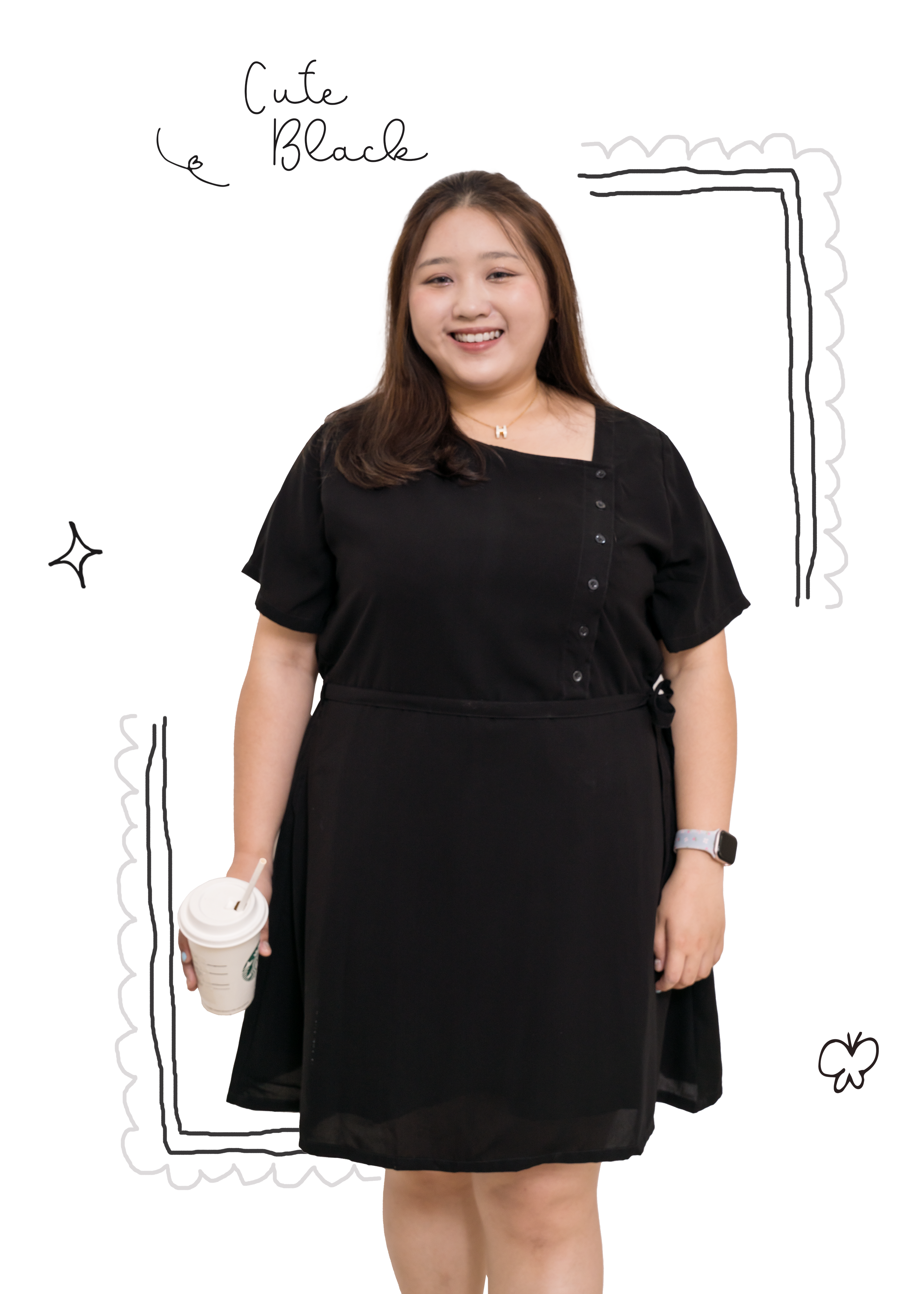 🎉新品-自家製淨色鈕扣連身裙 {預訂}