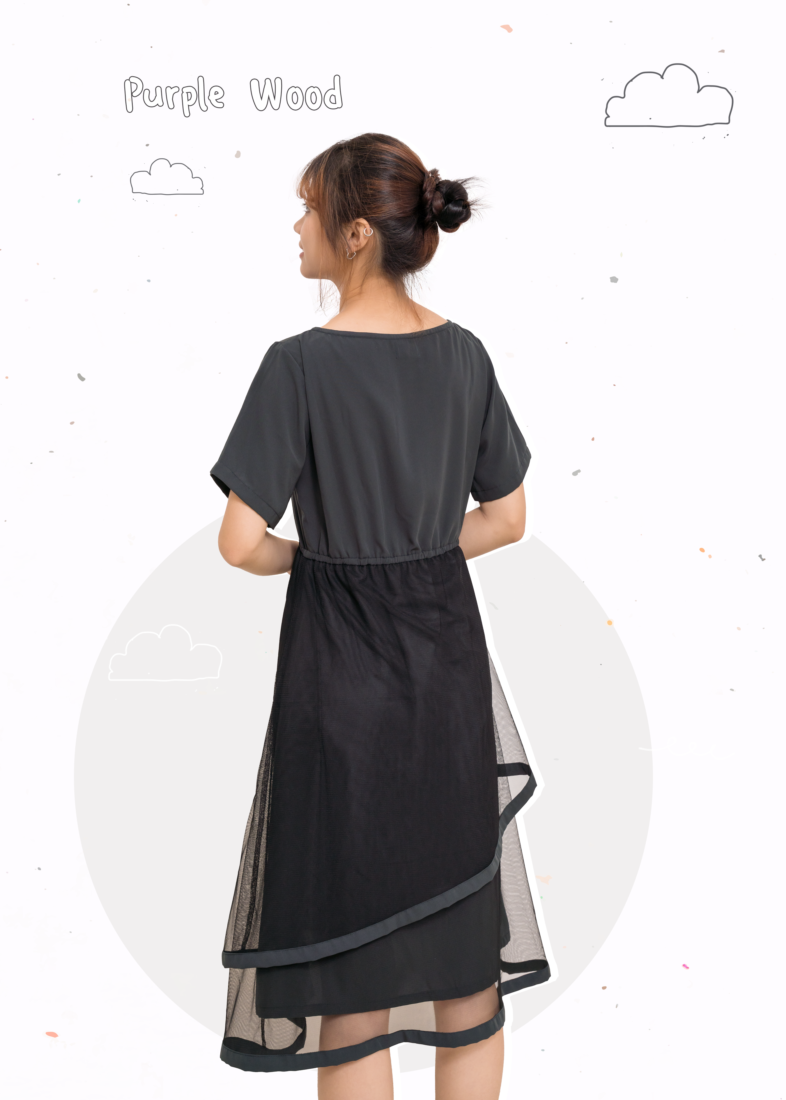 🎉新品- 不規則紗網層次感 ✿ 飄逸連身裙 {預訂}