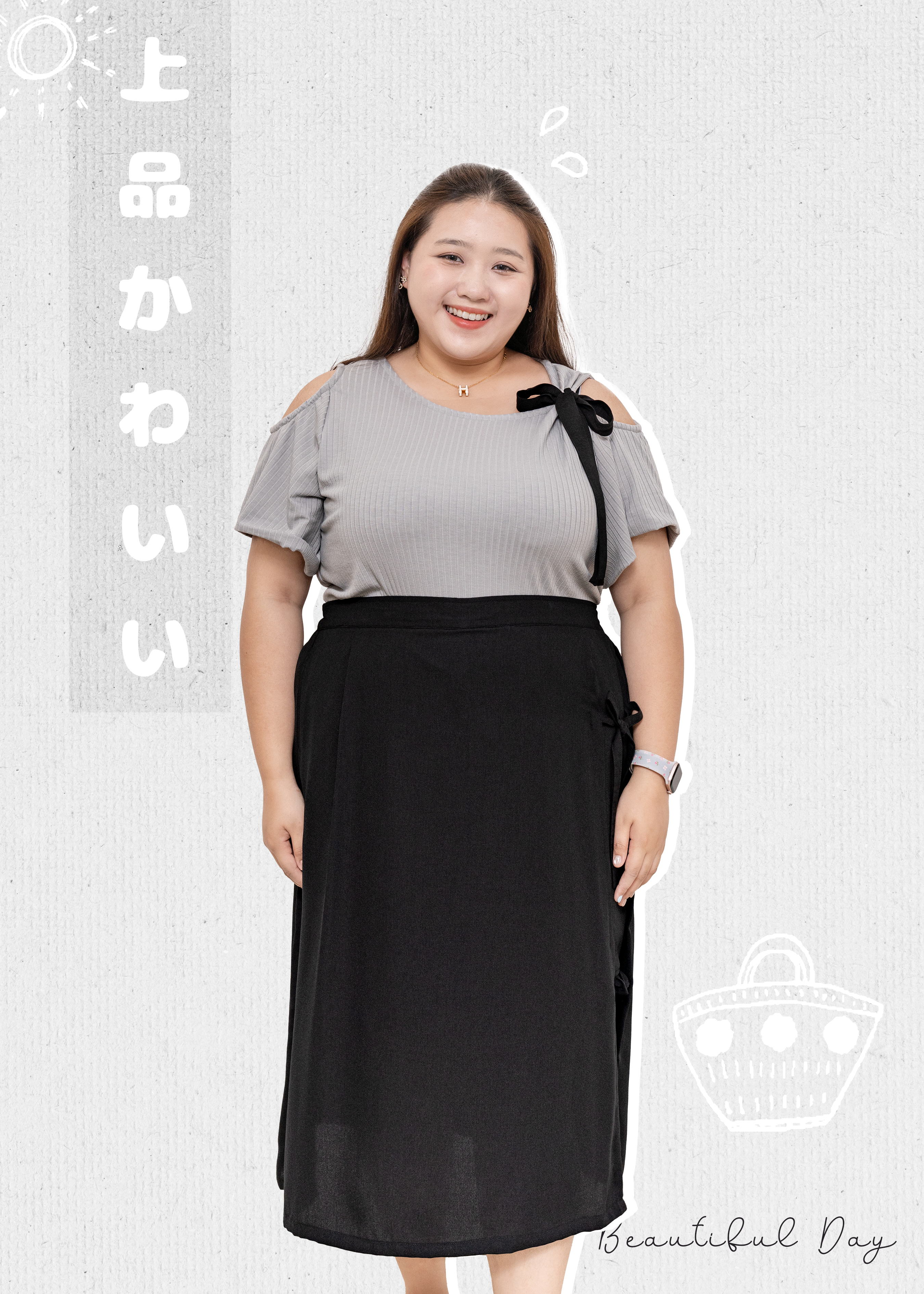 🎉新品-日系露肩單邊綁帶針織上衫 {預訂}