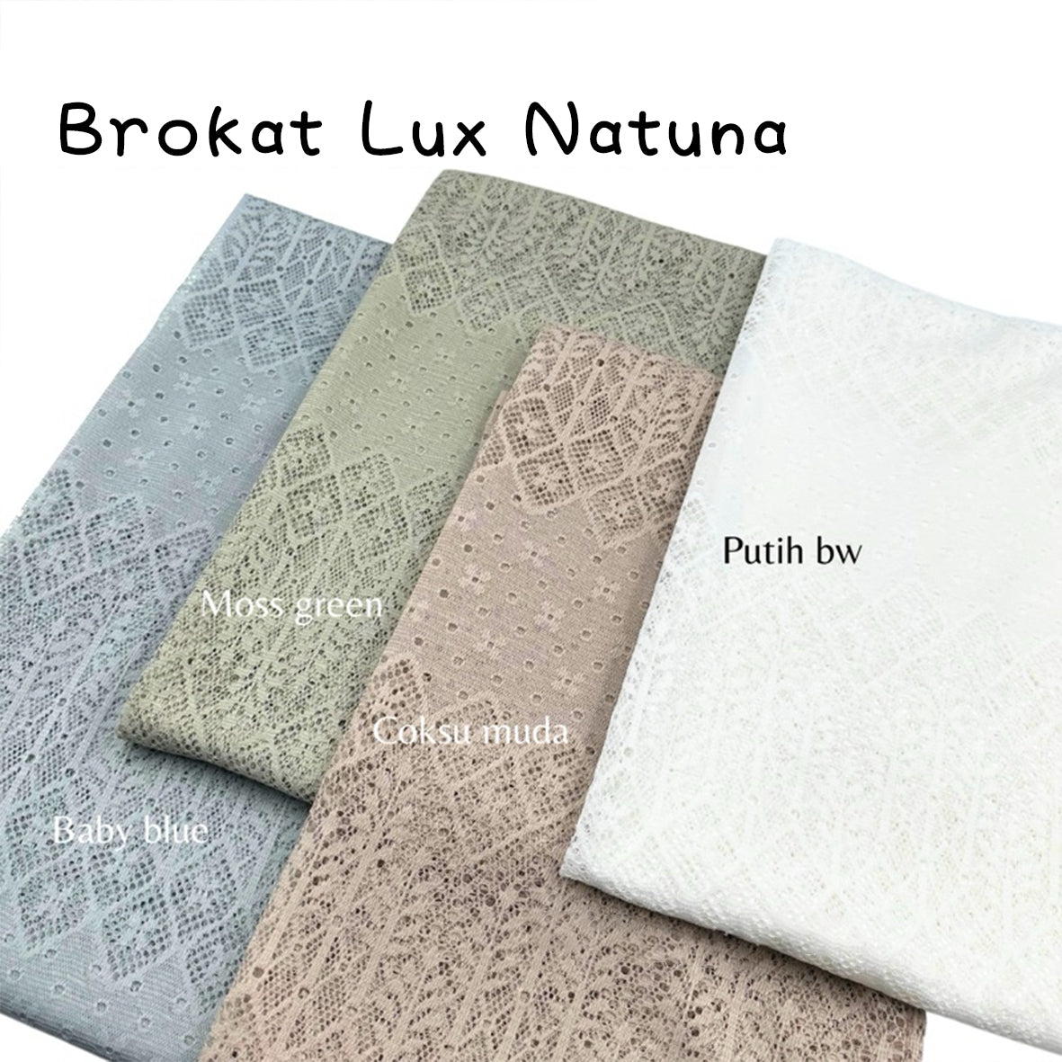 Lace fabric Brokat Lux Natuna suitable for tops/skirts (free with white lining. If you want to choose the same color lining, add $30)