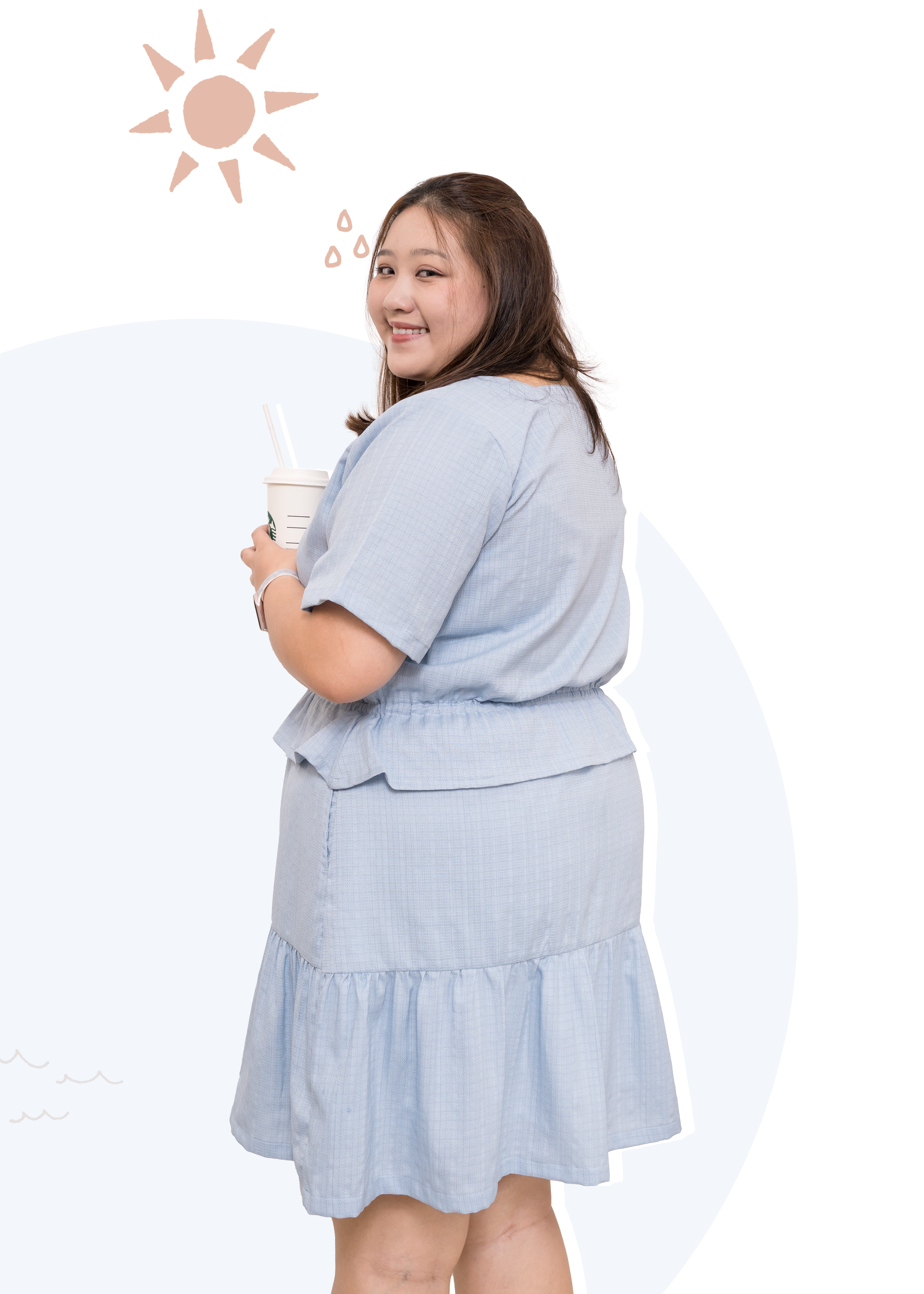 🎉新品-方領 × 蛋糕裙 ✿ 修腰橡筋多layers連身裙 {預訂}