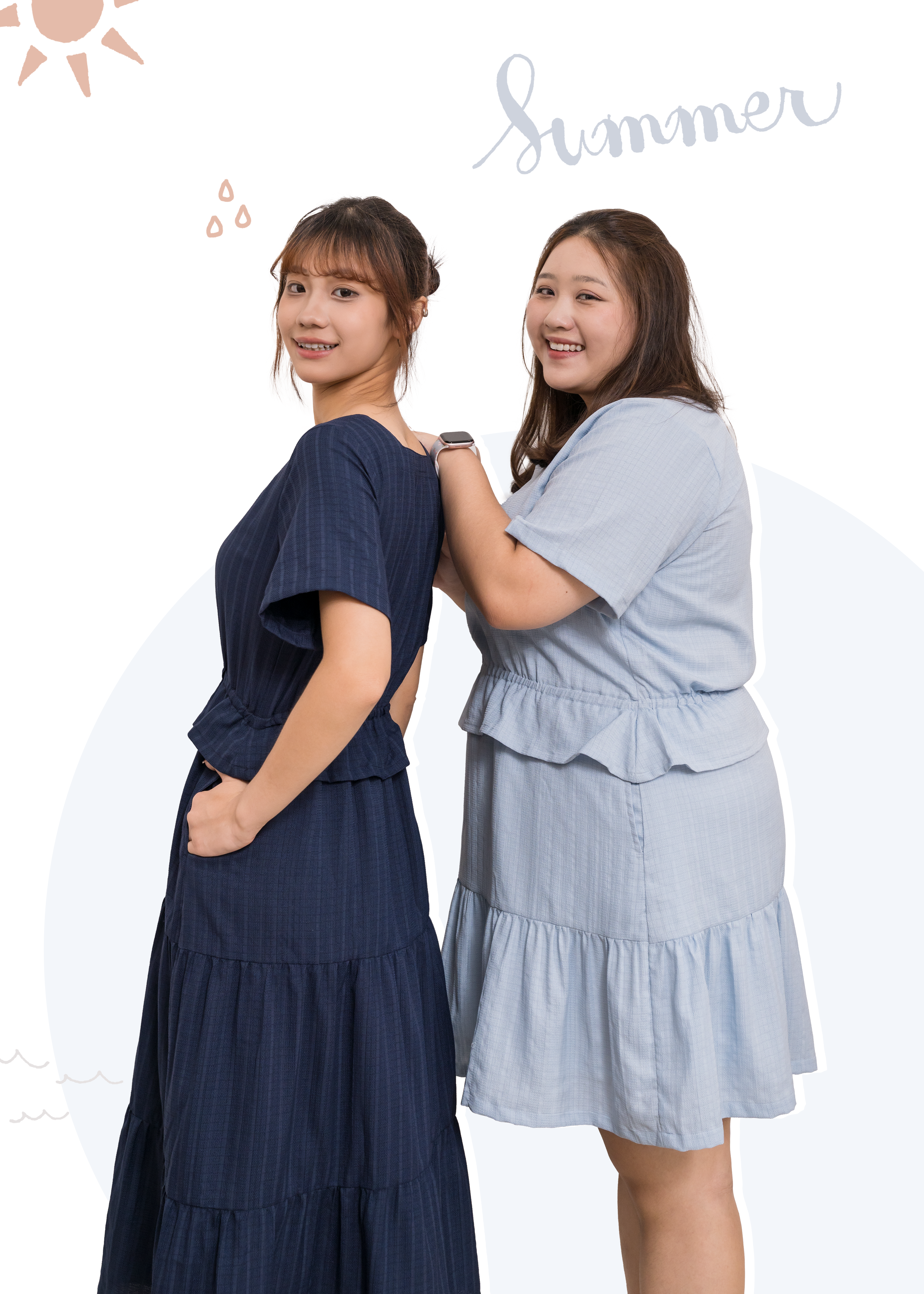 🎉新品-方領 × 蛋糕裙 ✿ 修腰橡筋多layers連身裙 {預訂}