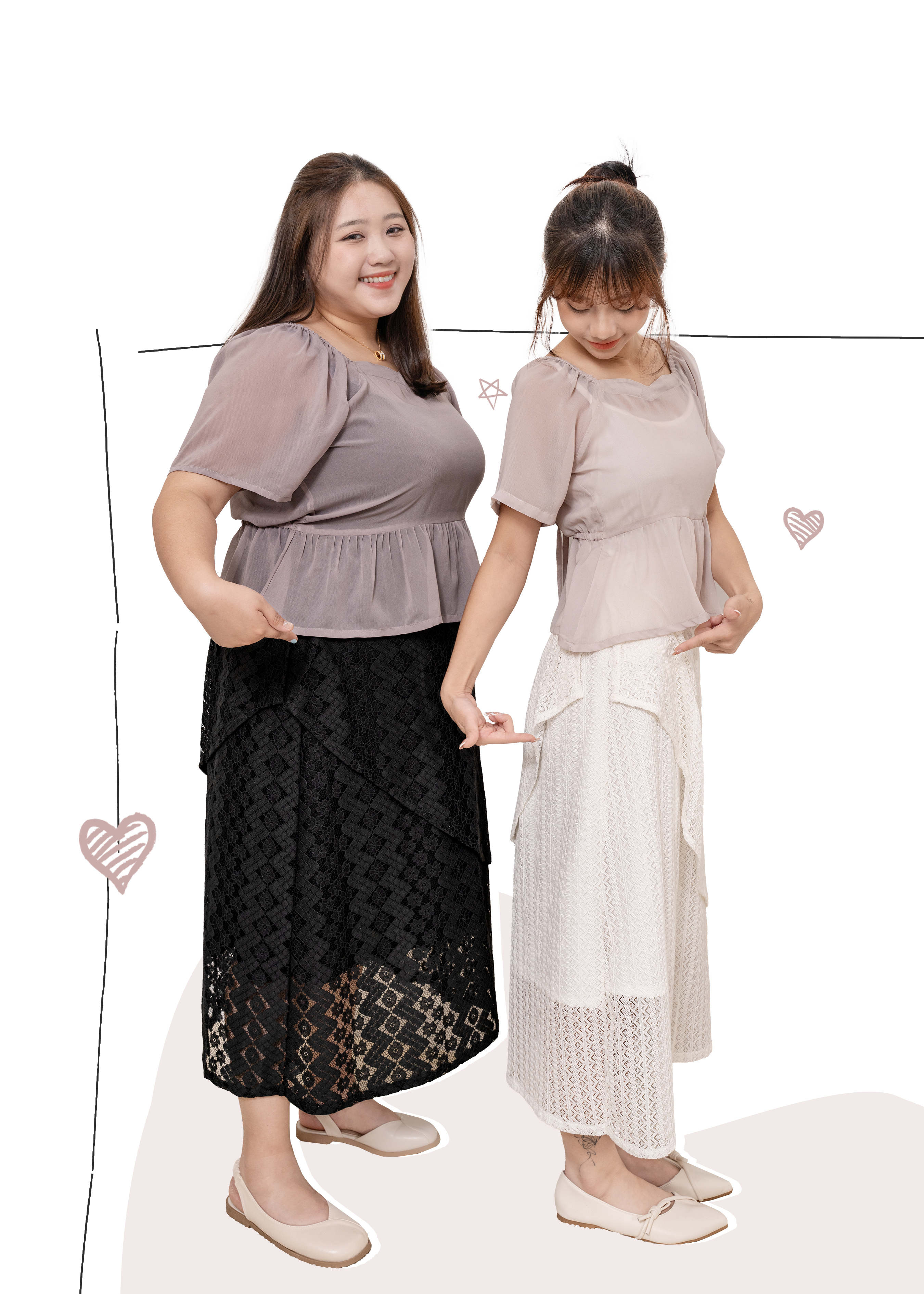 🎉新品-超百搭 🖤 優雅交疊 ✿ 蕾絲長裙 {預訂}