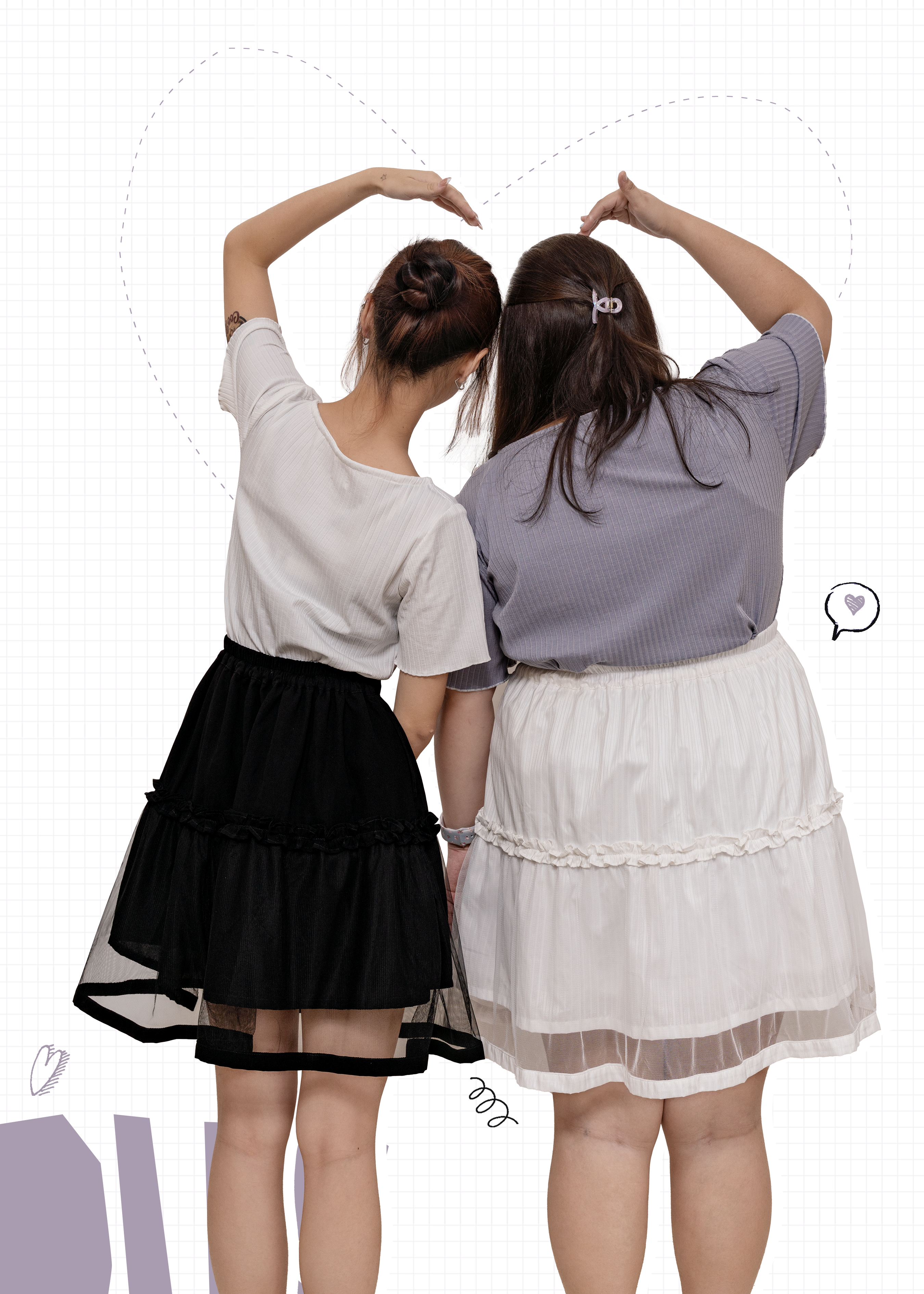 🎉新品-日系白色高腰 Ruffle 邊拼紗短裙 {預訂}