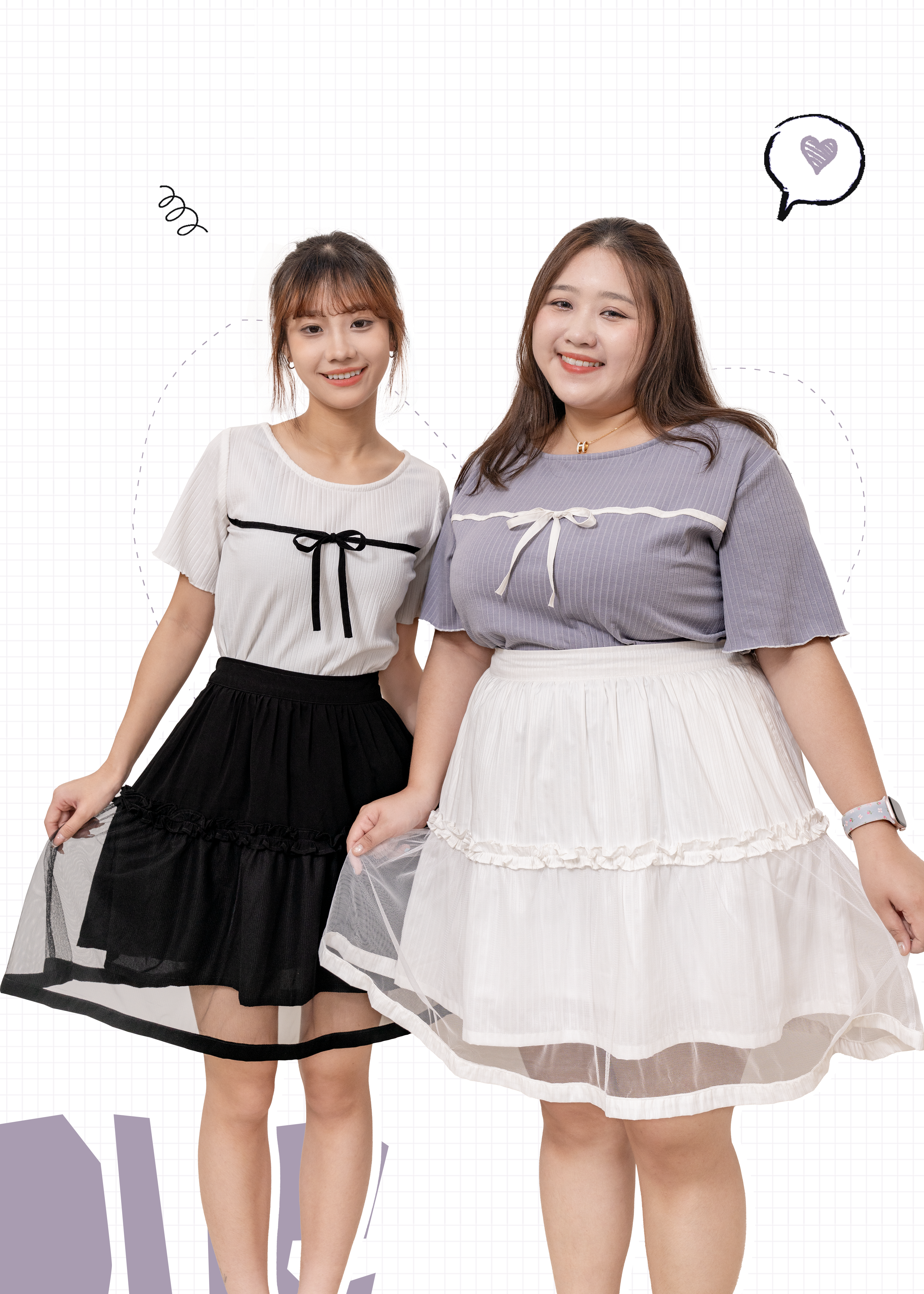 🎉新品-日系白色高腰 Ruffle 邊拼紗短裙 {預訂}