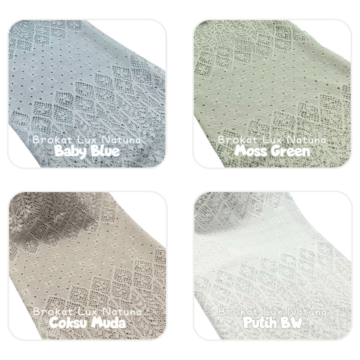 Lace fabric Brokat Lux Natuna suitable for tops/skirts (free with white lining. If you want to choose the same color lining, add $30)