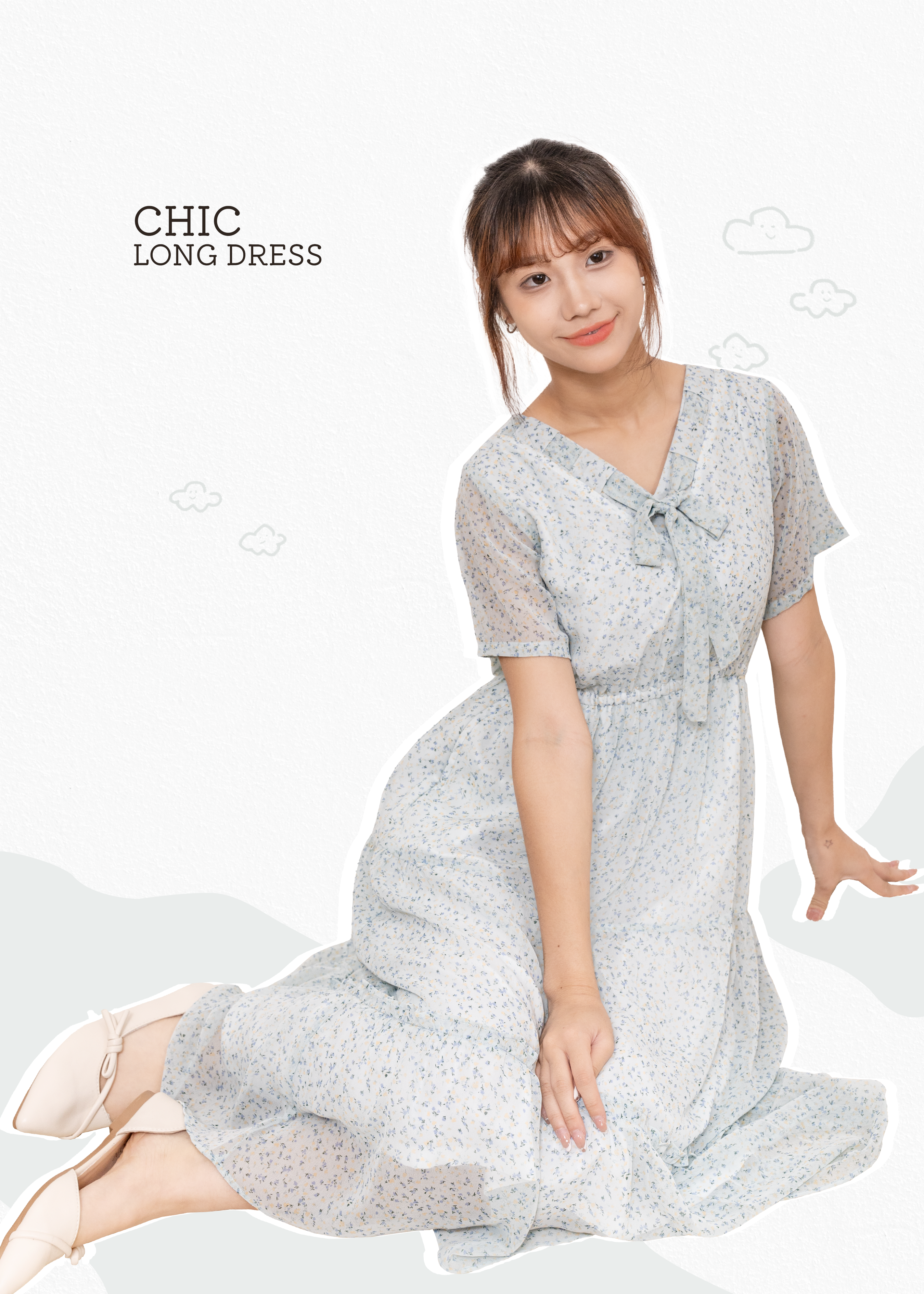🎉新品- 仙氣爆棚 🌸 碎花 V領綁帶蛋糕裙 {預訂}