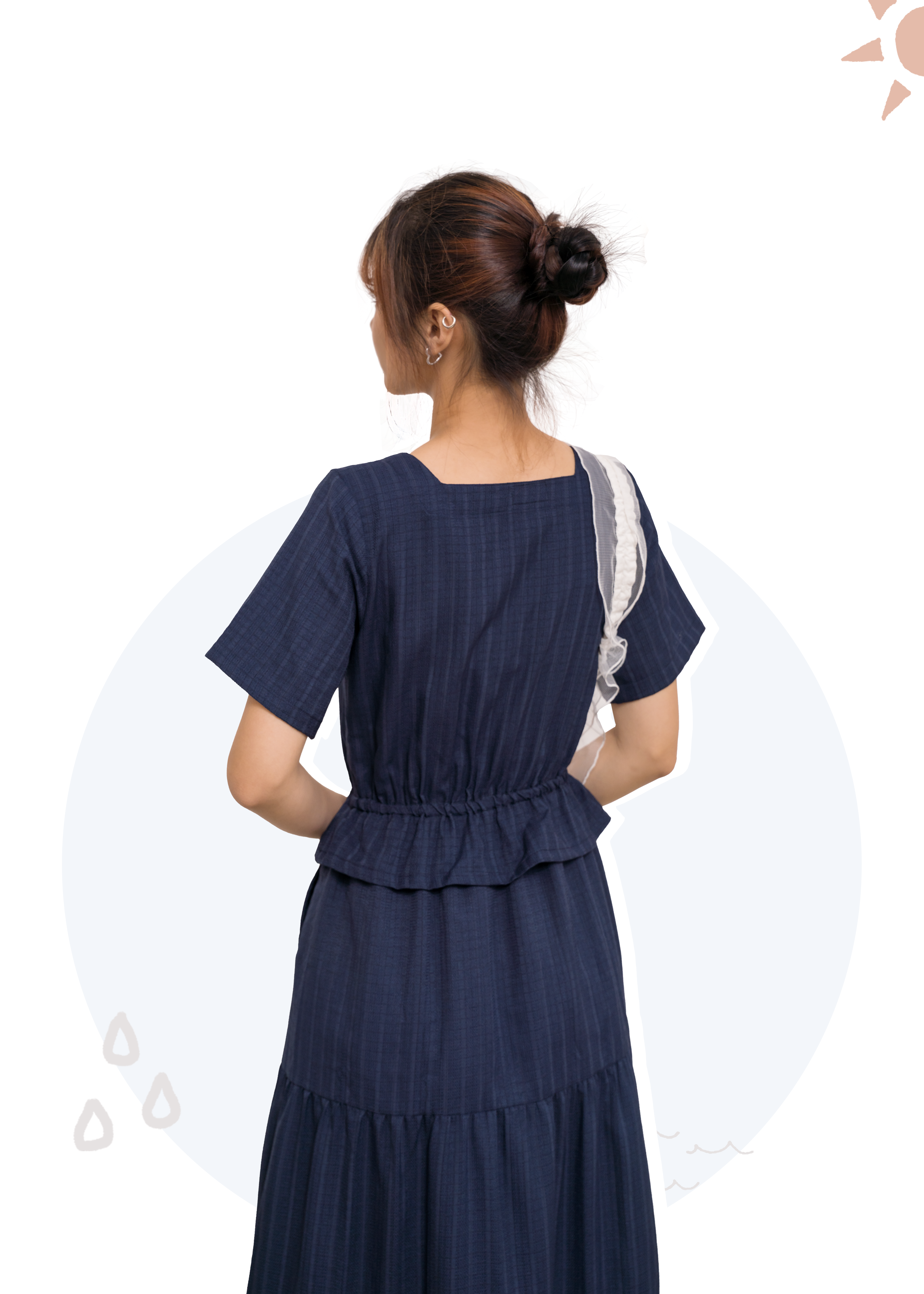 🎉新品-方領 × 蛋糕裙 ✿ 修腰橡筋多layers連身裙 {預訂}