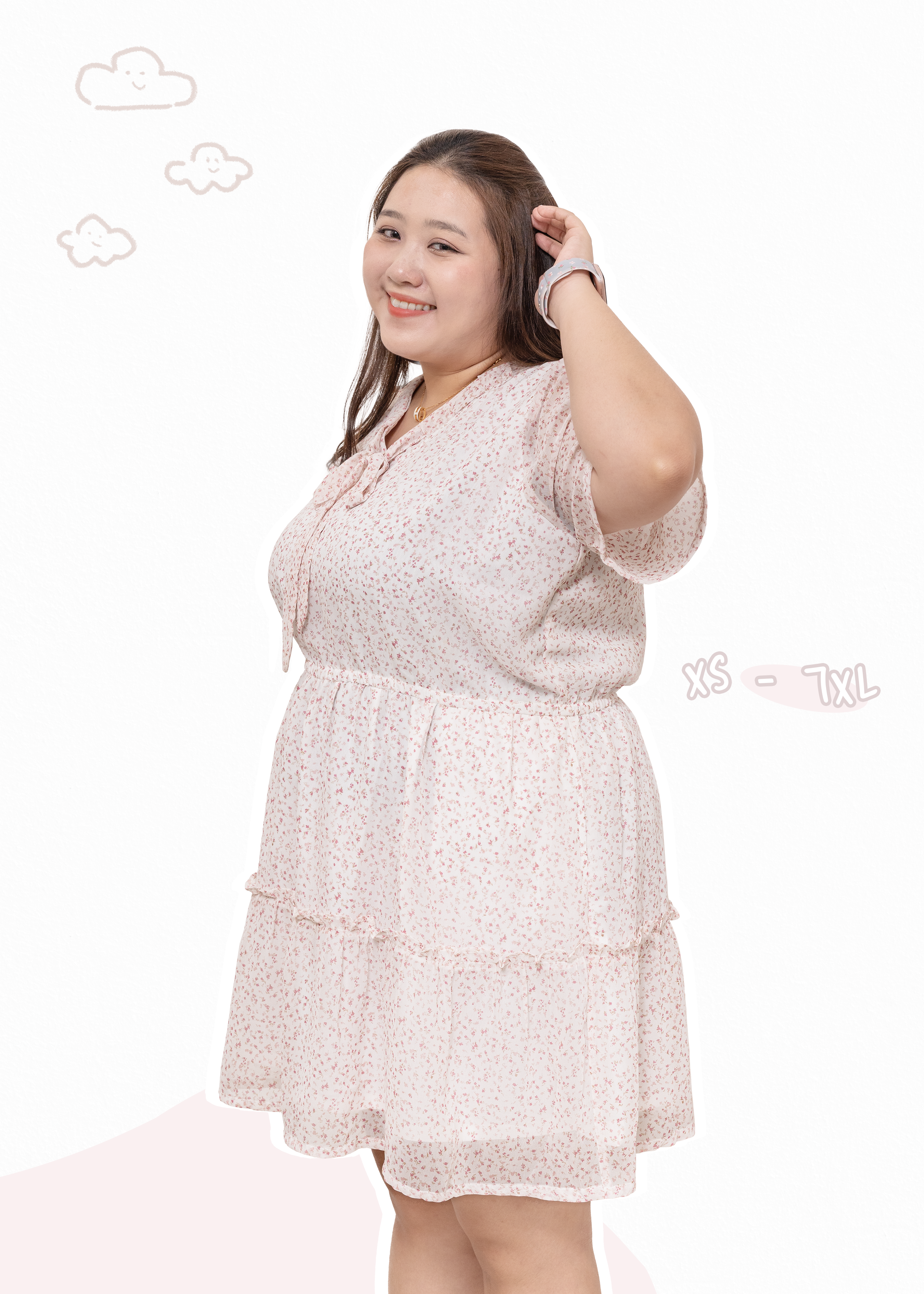 🎉新品-仙氣爆棚 🌸 碎花 V領綁帶蛋糕裙