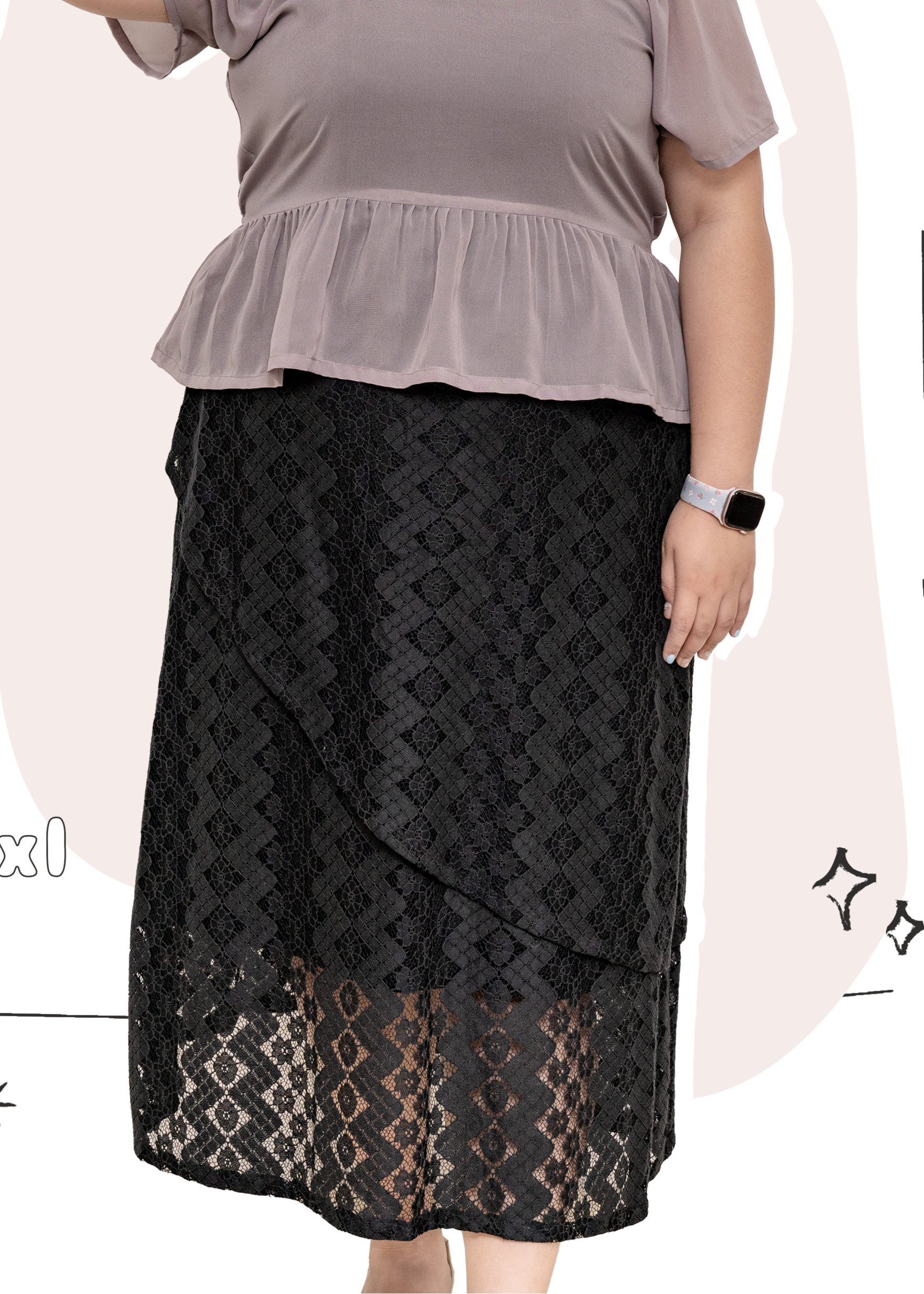 🎉新品-超百搭 🖤 優雅交疊 ✿ 蕾絲長裙 {預訂}