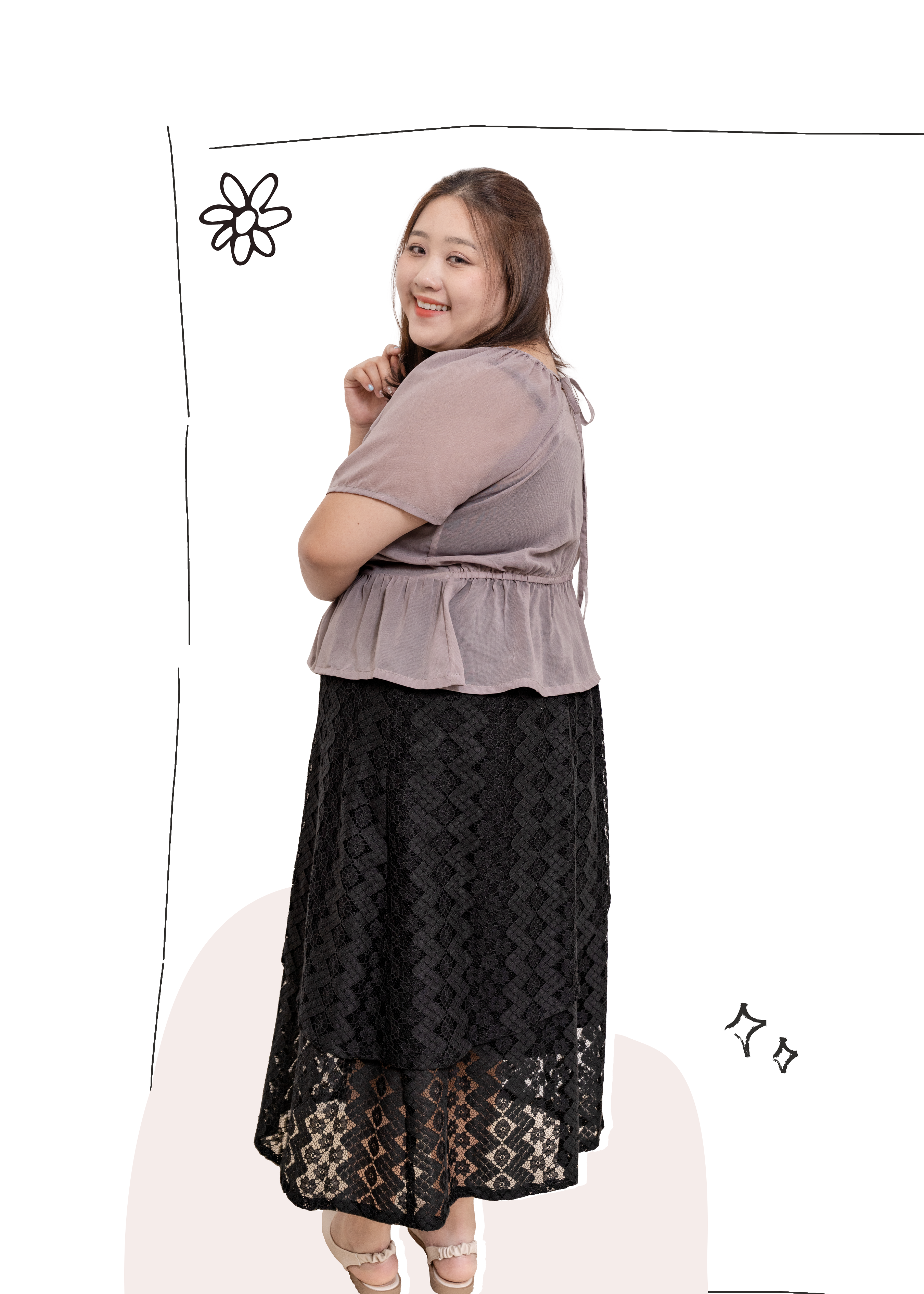 🎉新品-超百搭 🖤 優雅交疊 ✿ 蕾絲長裙 {預訂}