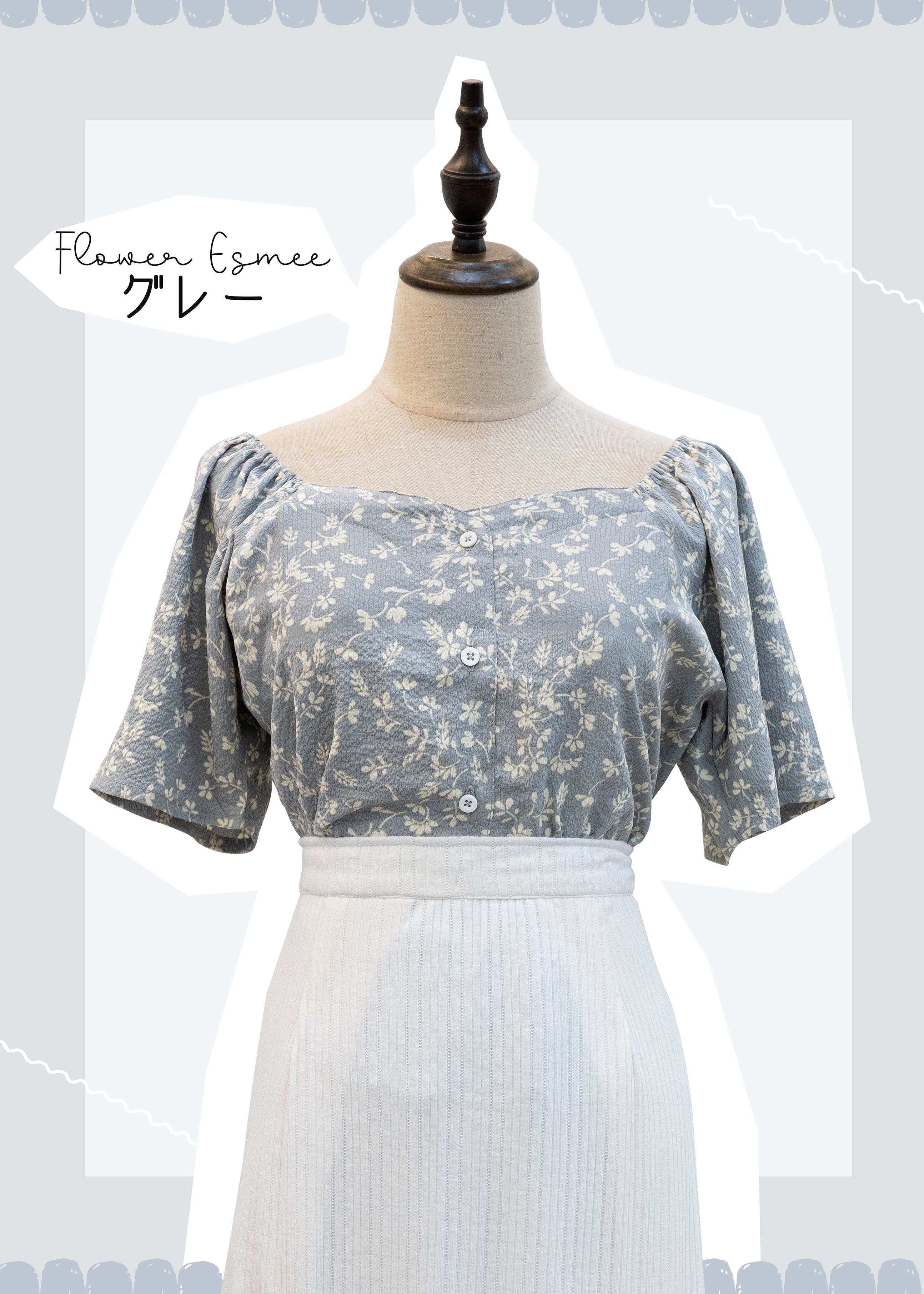 Homemade - Generous Collar Buttoned Floral Top XS to Plus Size Women's Wear {Pre-order}