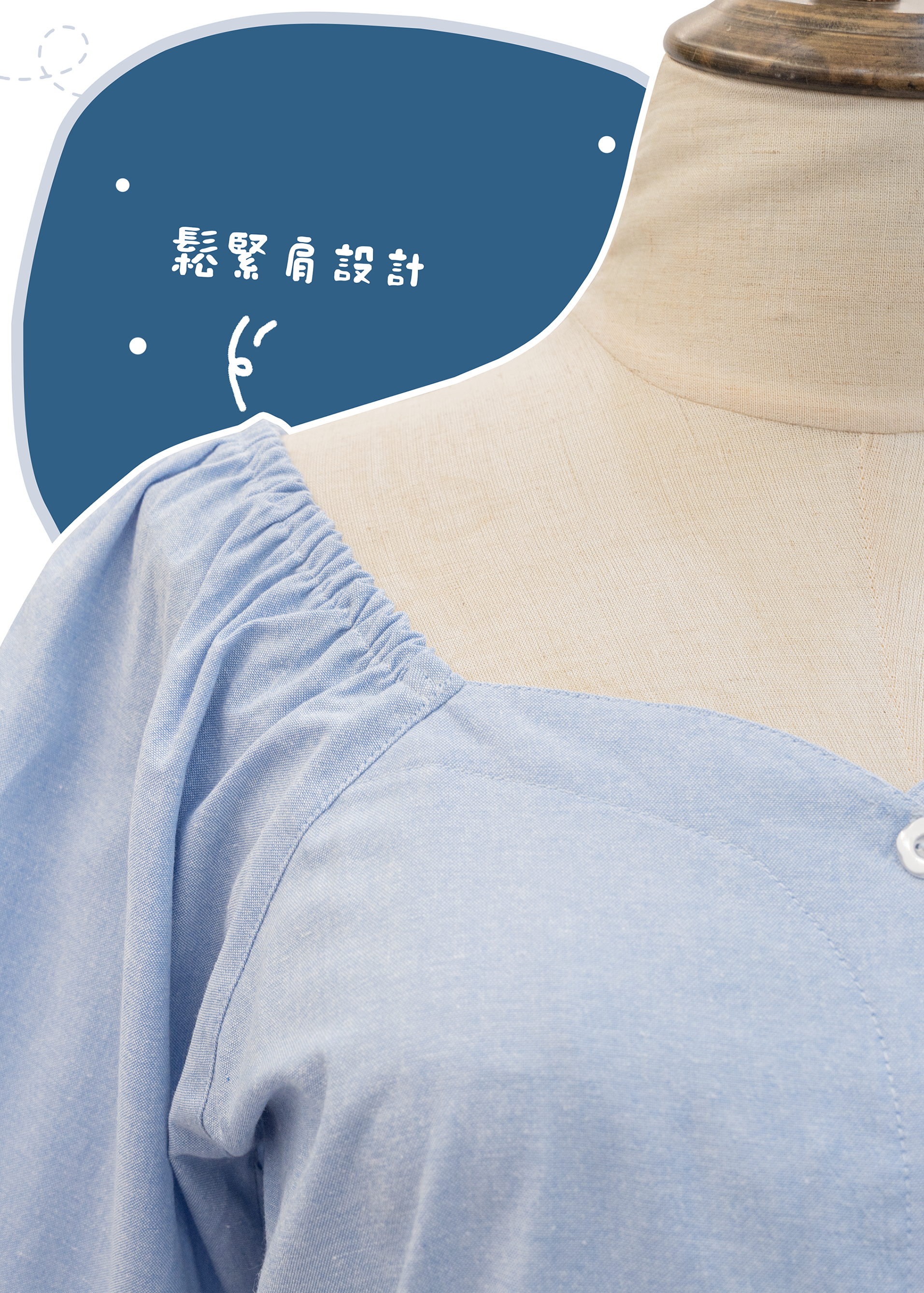 W9970 自家製 - 🎀 甜美日系 Baby Blue 長裙｜方領排鈕 × 蝴蝶結收腰設計 {預訂}