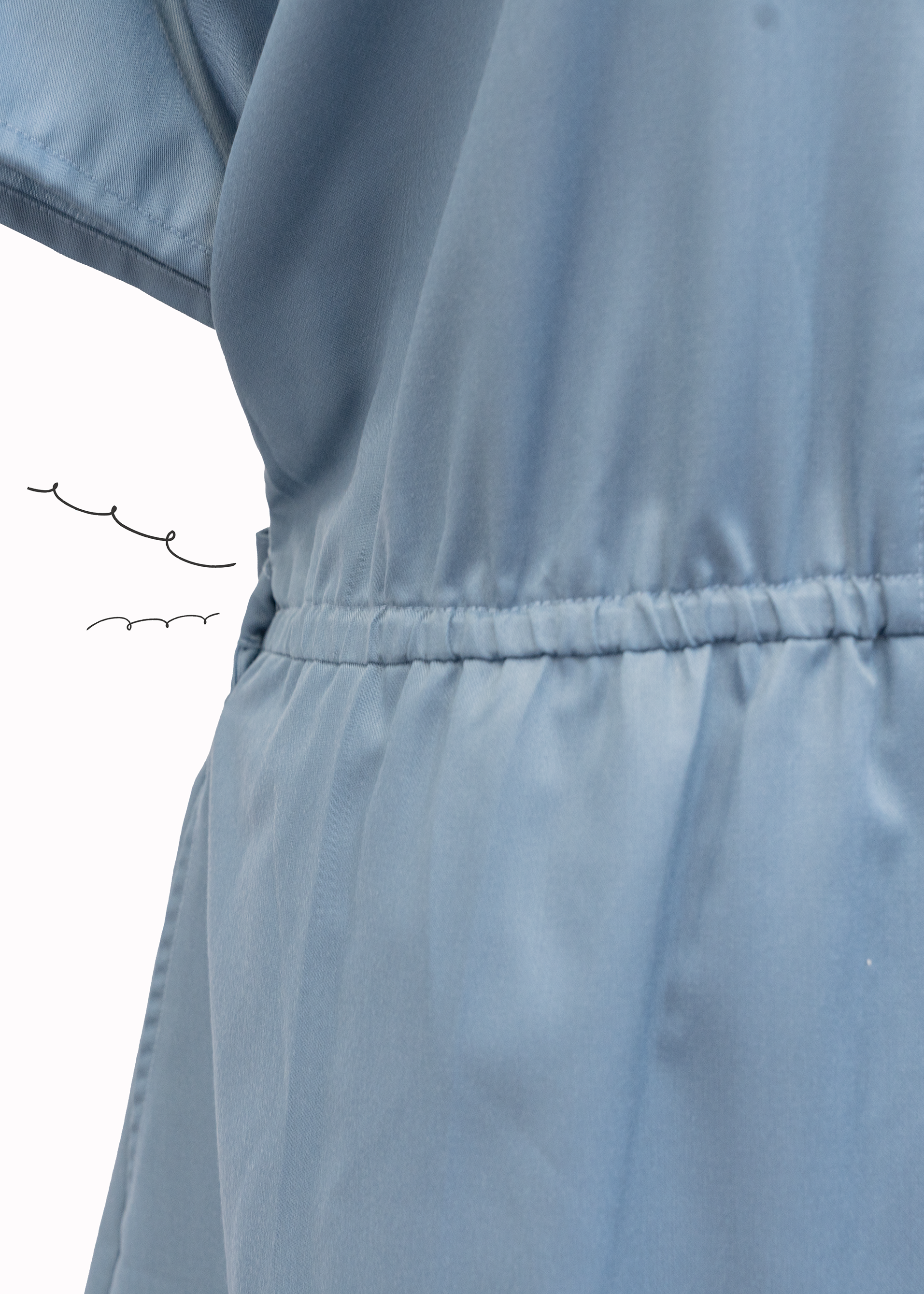 自家製 - 藍色 蝴蝶結方領連衣裙 {預訂}