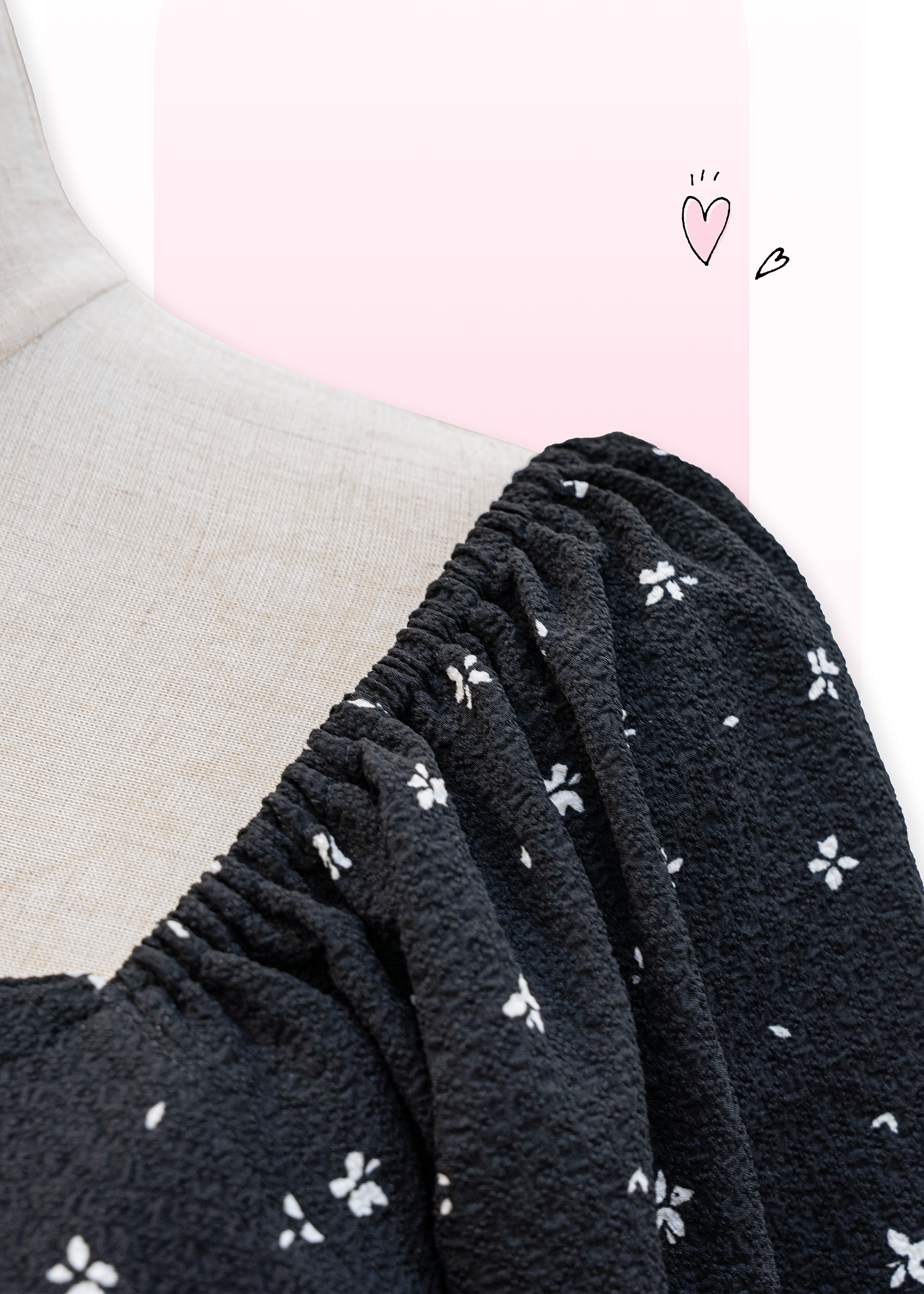 自家製 - 黑色碎花連身長裙 XS至加大碼女裝 {預訂}