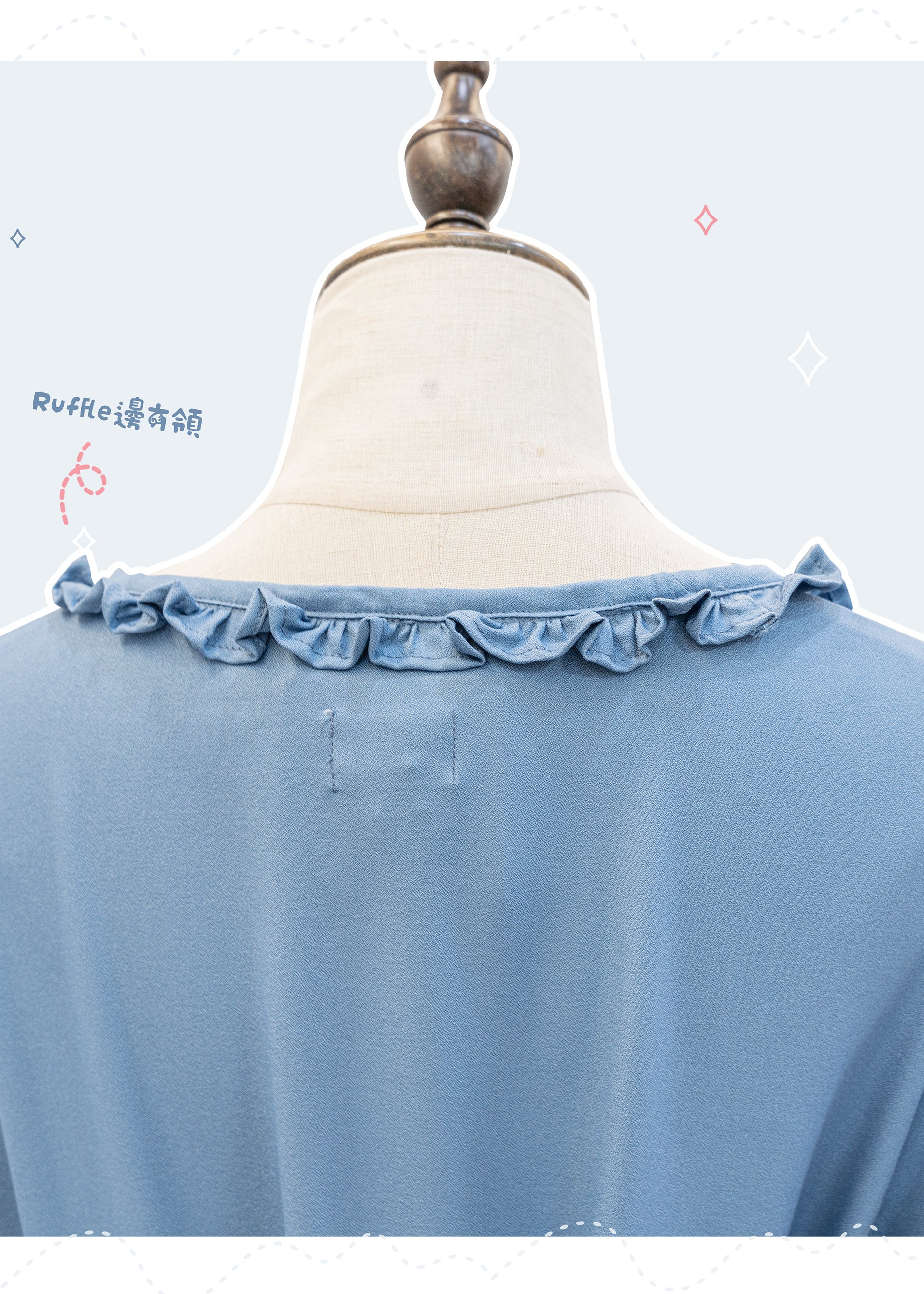 Homemade - Ruffle Edge Square Collar Color Block Dress ~ XS to Plus Size Women's Wear {Pre-order}