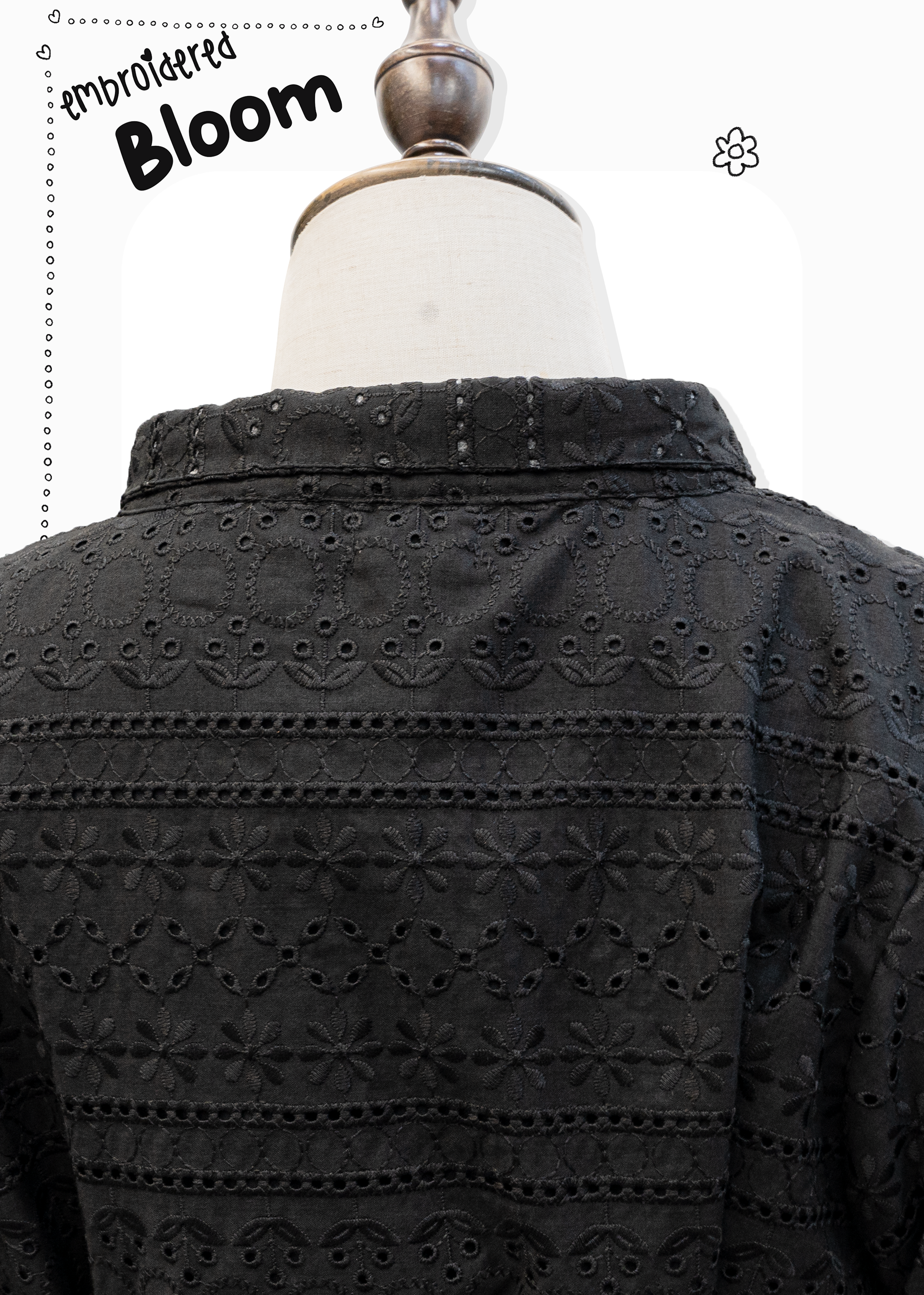 自家製 - 小立領刺繡上衣 - XS至加大碼女裝