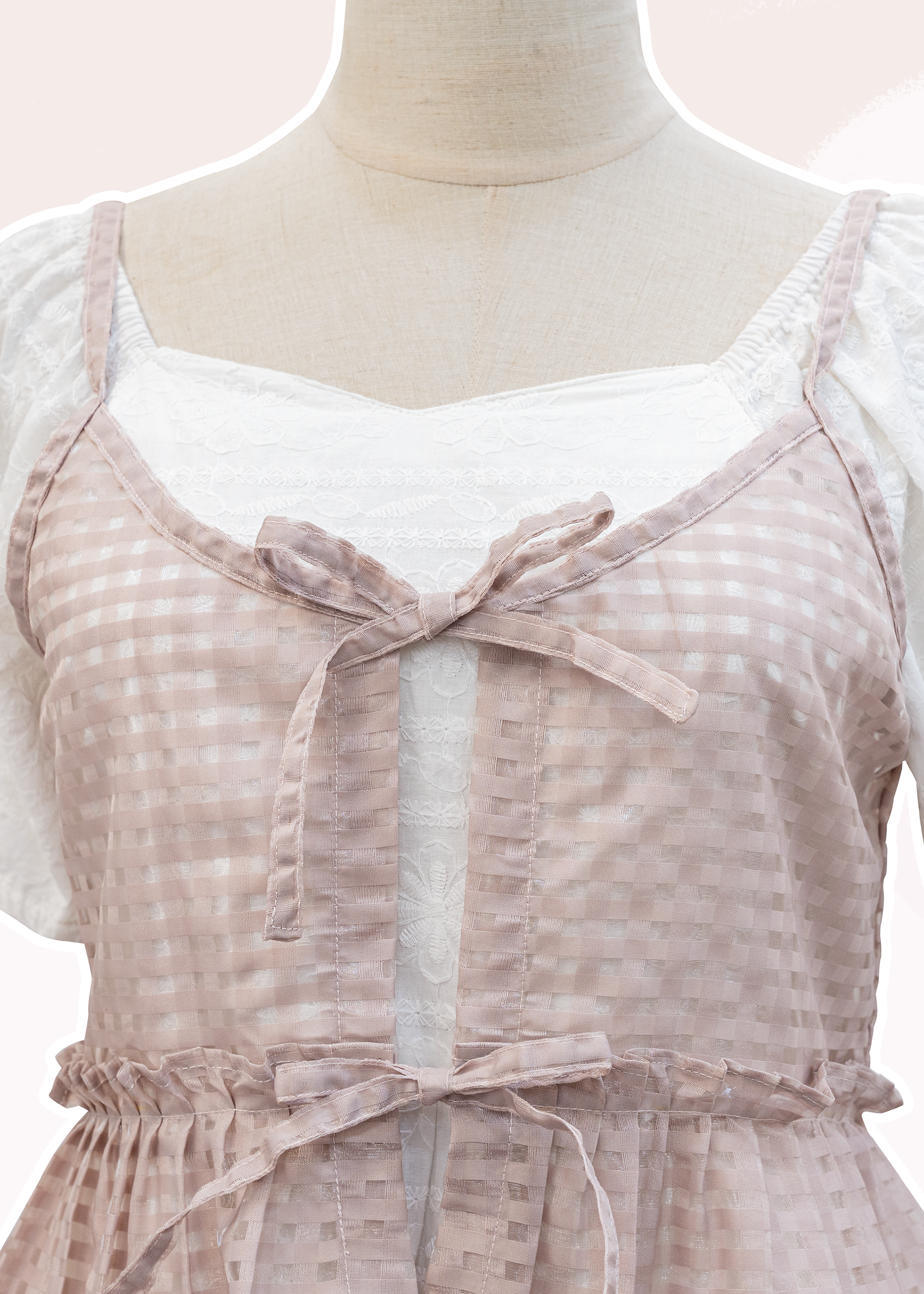 自家製 - 格紋綁帶背心小外搭～XS至加大碼女裝 {預訂}