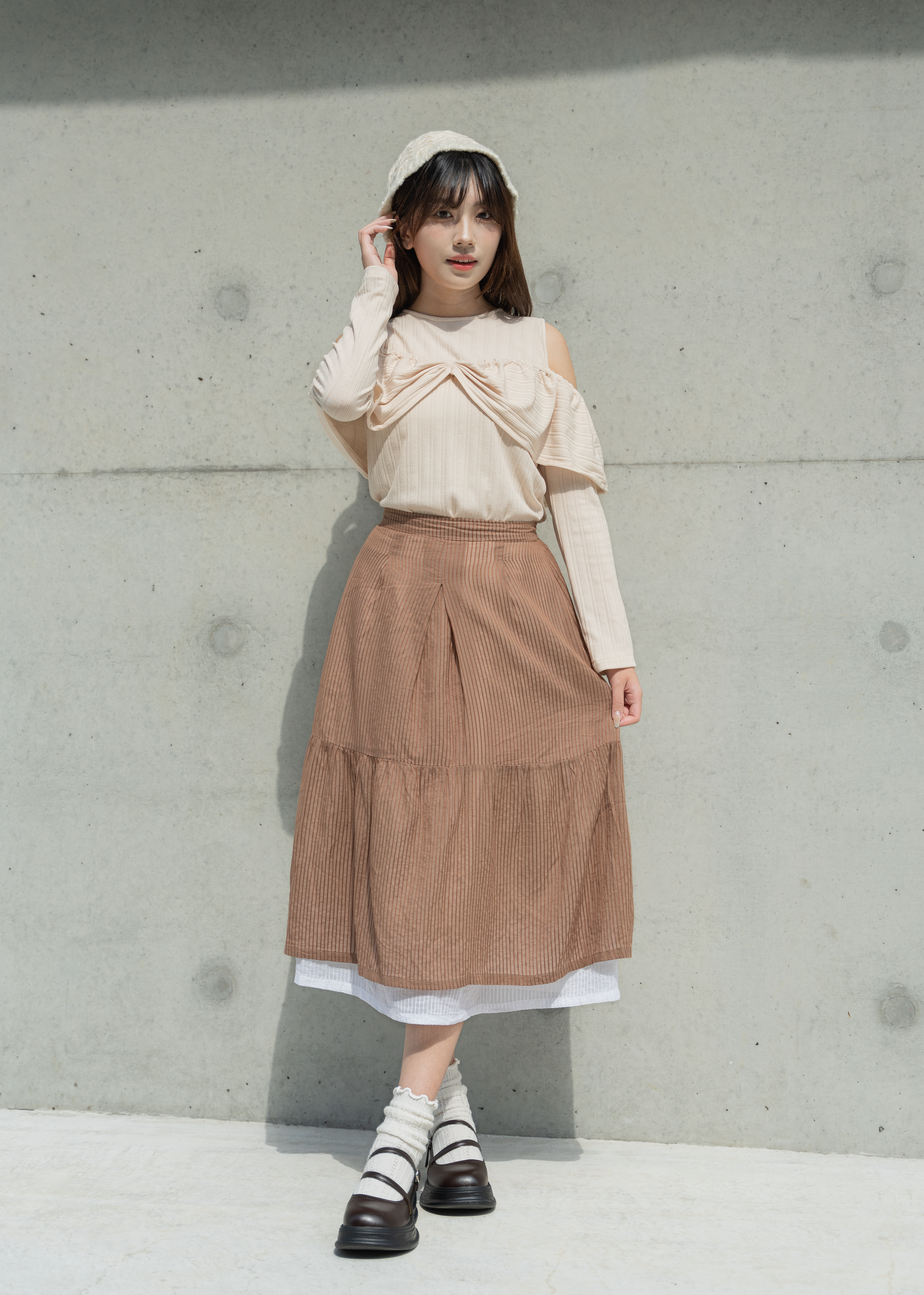 Homemade - Black Dark Plaid 2-layer Cake Skirt  [預訂]