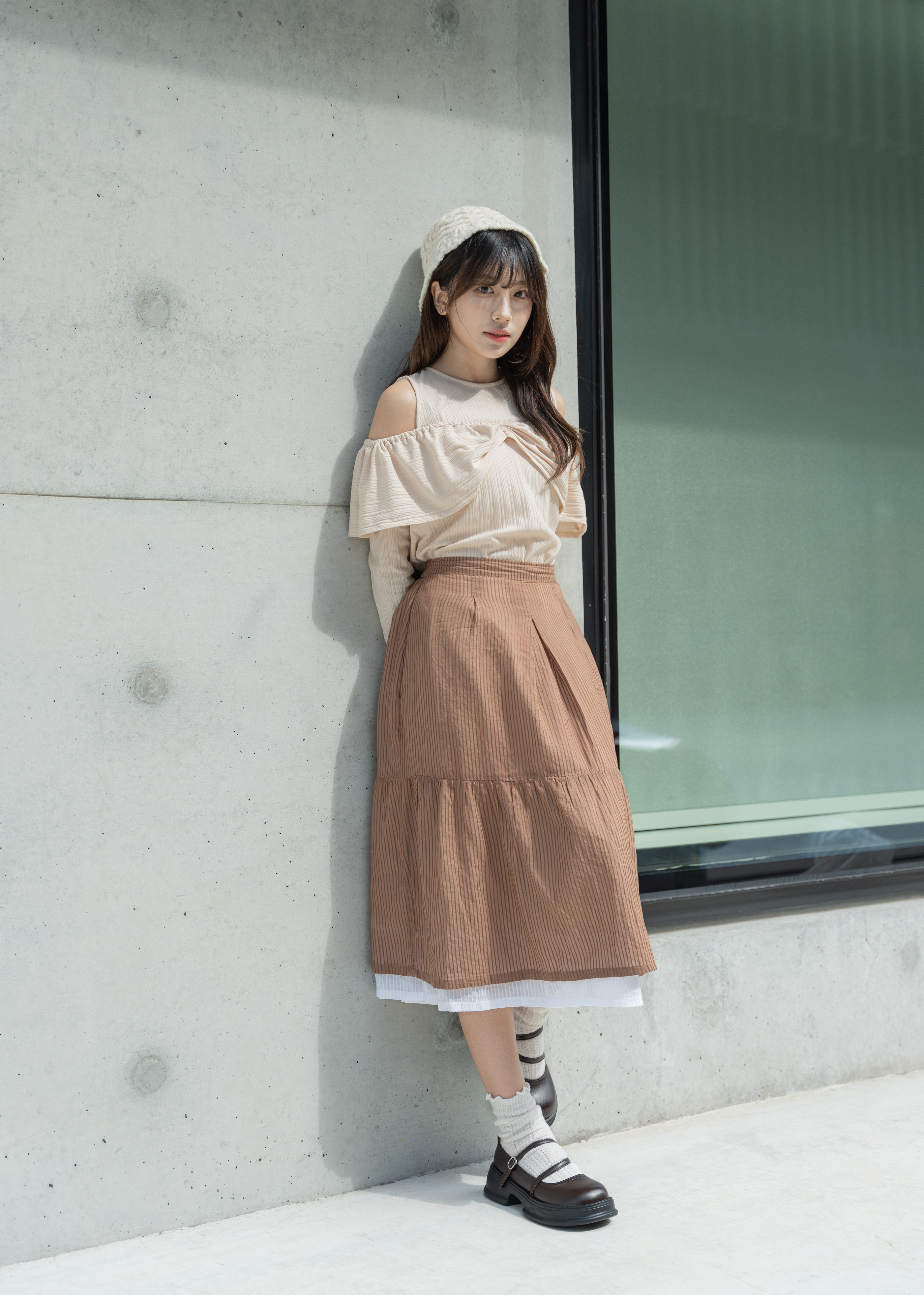 Homemade - Black Dark Plaid 2-layer Cake Skirt  [預訂]