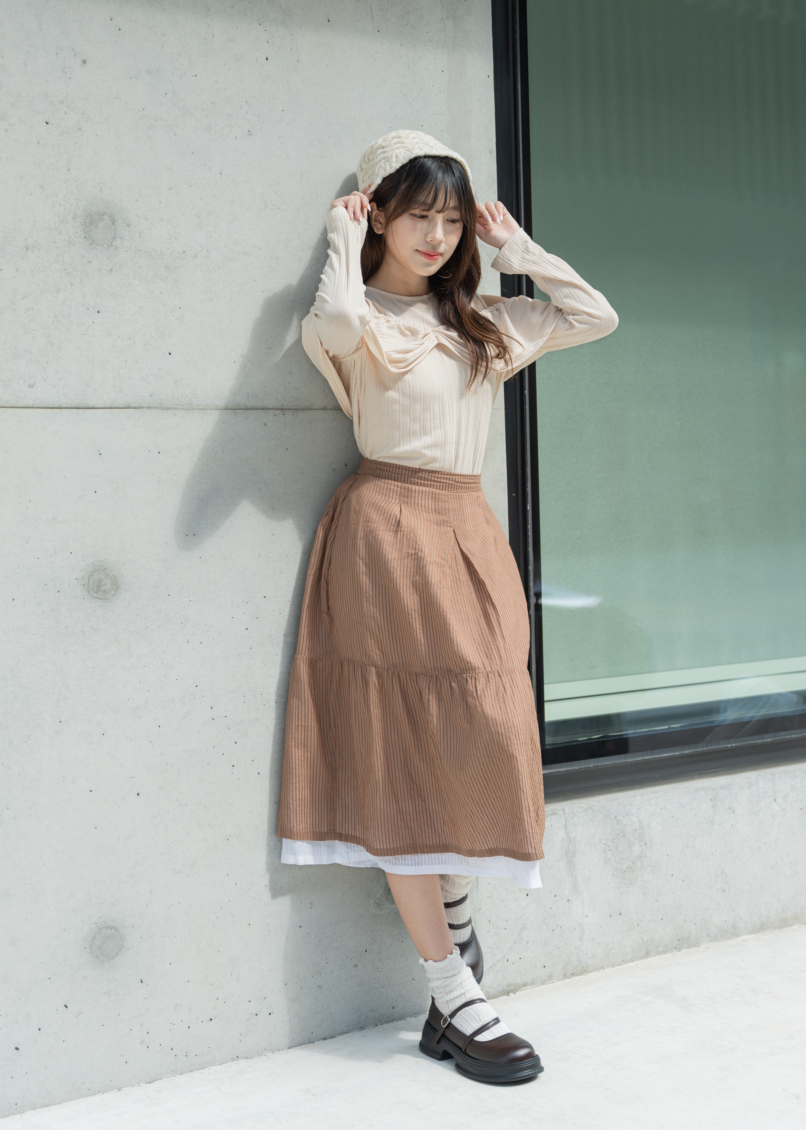 Homemade - Black Dark Plaid 2-layer Cake Skirt  [預訂]