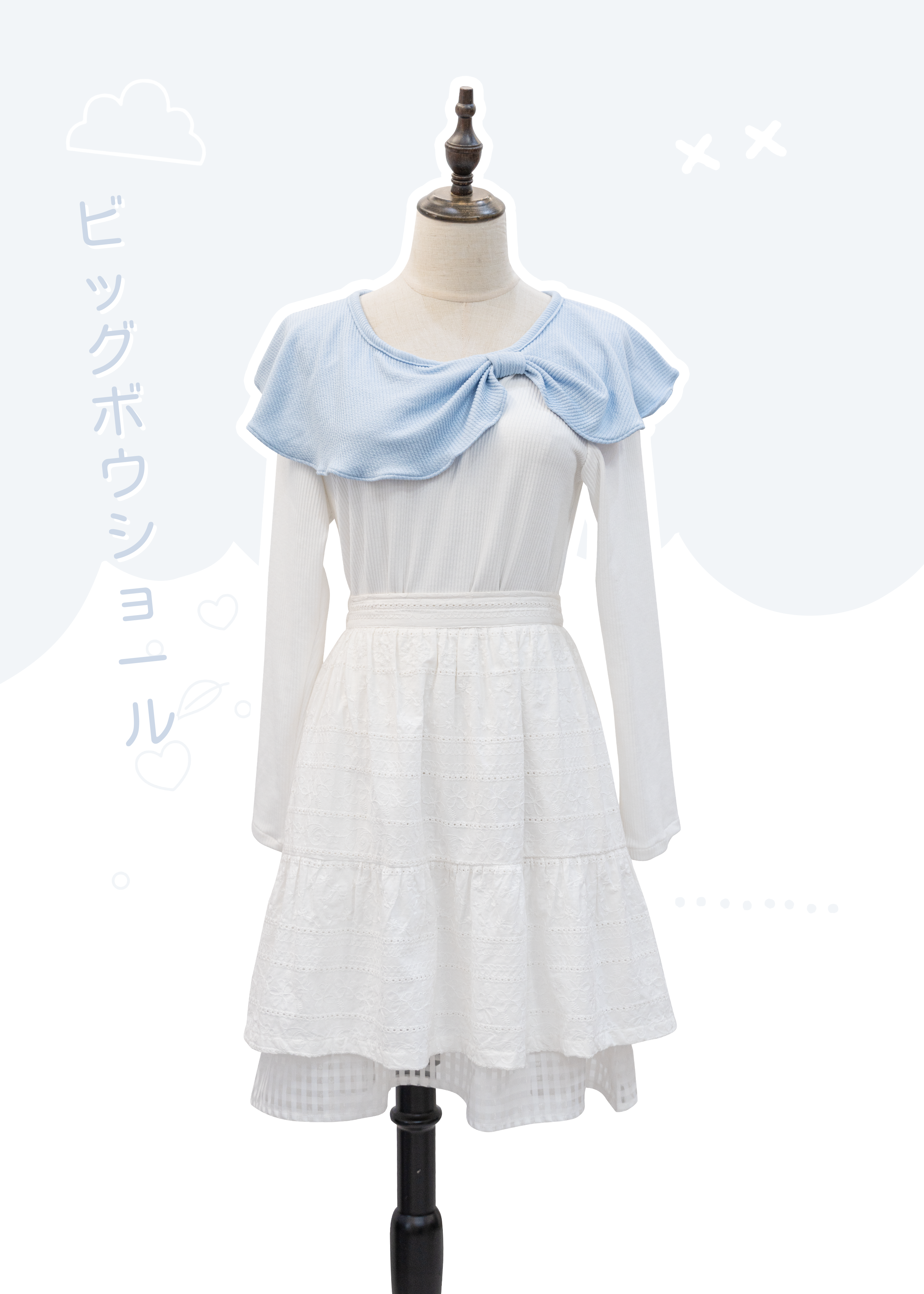 Japanese-style large bow shawl knitted top [Slim - Plus Size]