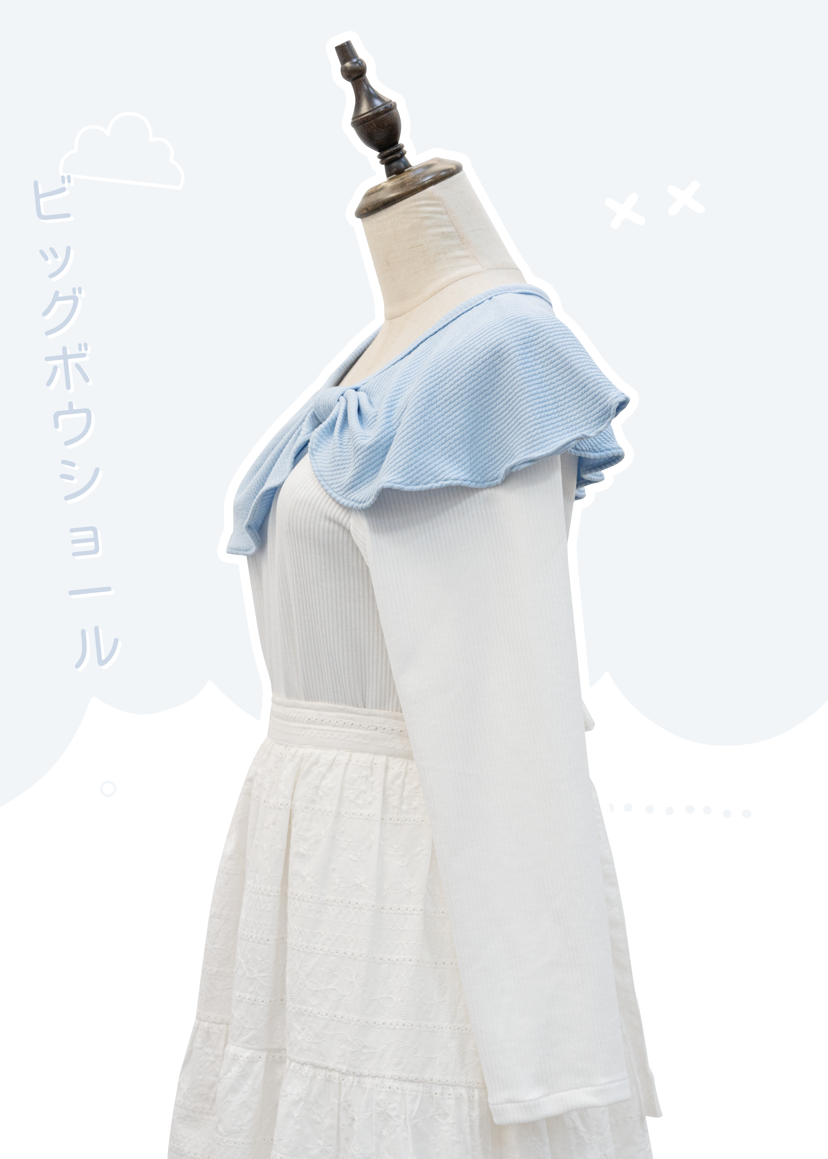 Japanese-style large bow shawl knitted top [Slim - Plus Size]