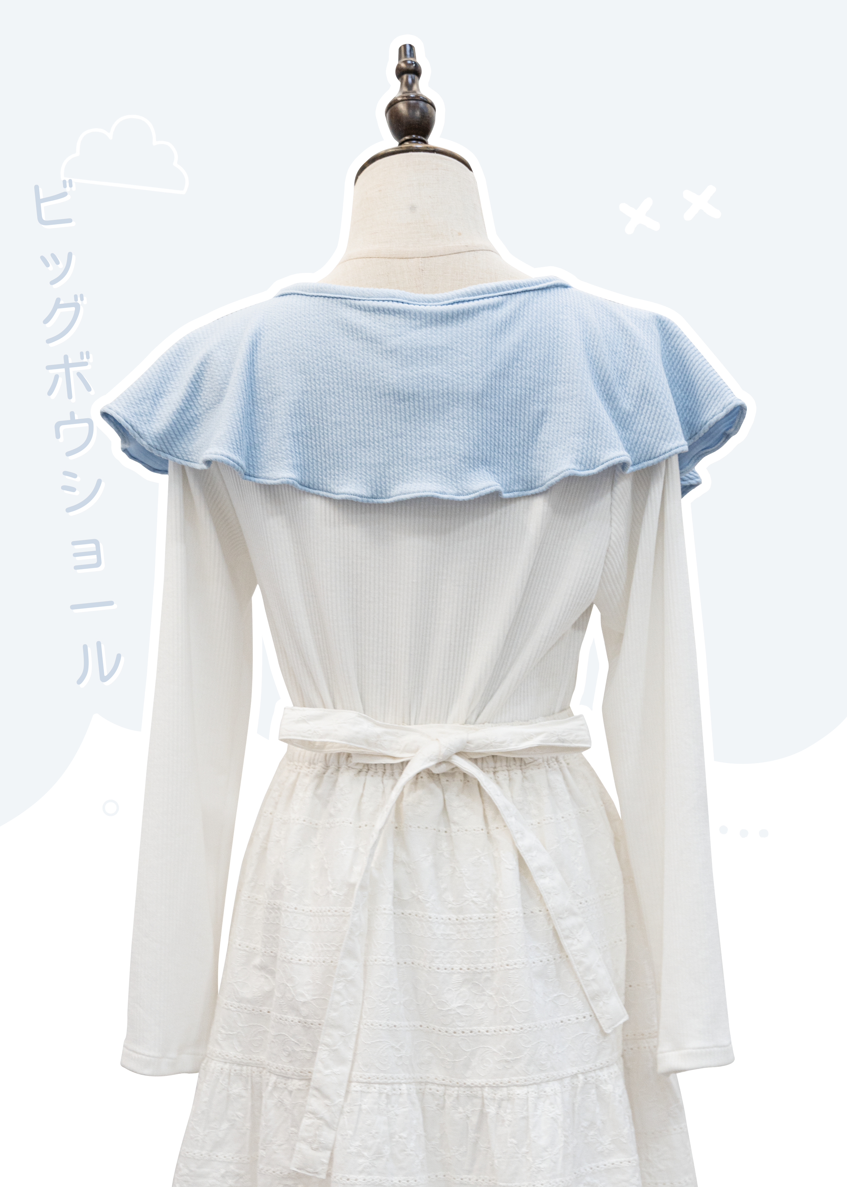 Japanese-style large bow shawl knitted top [Slim - Plus Size]