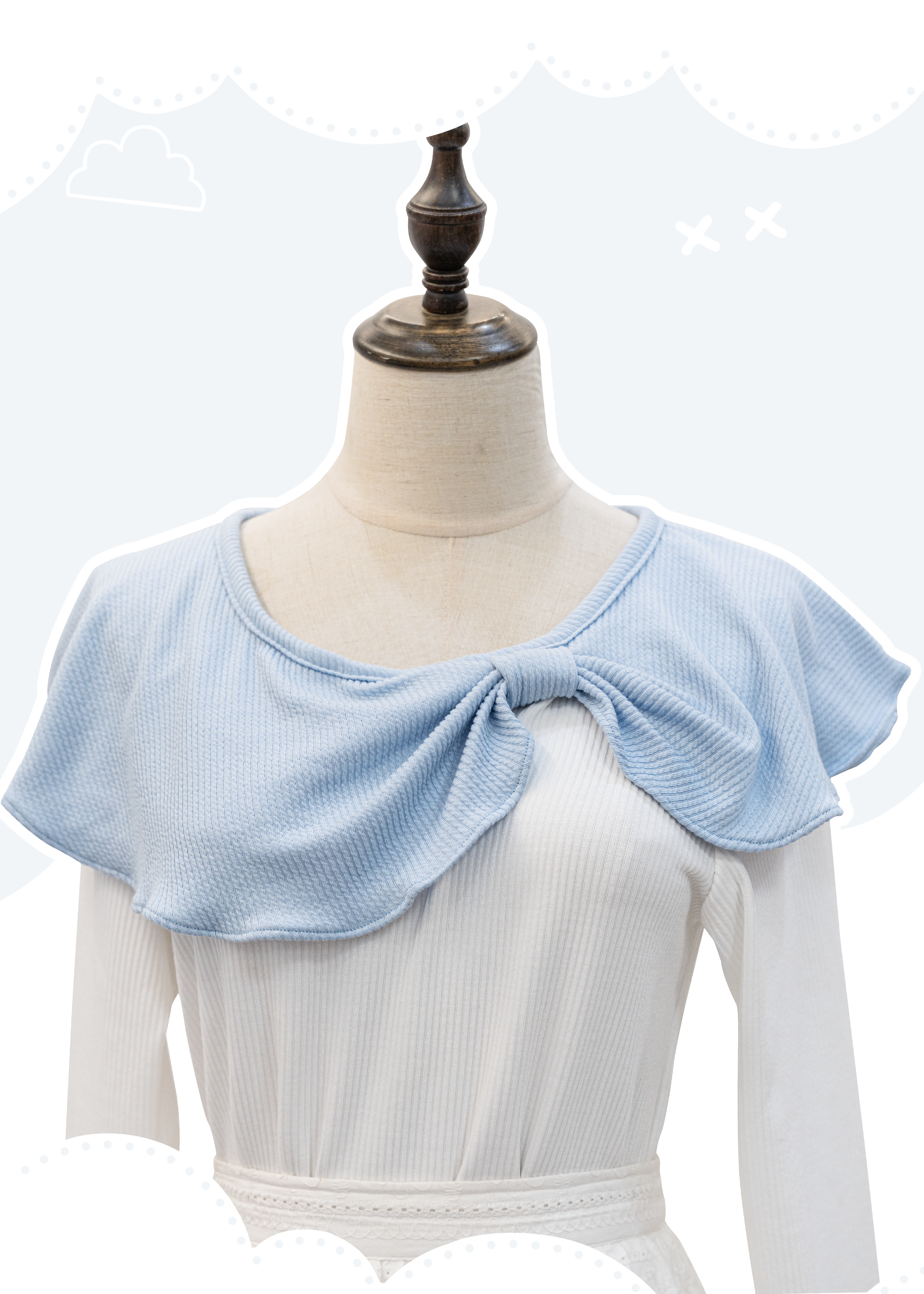 Japanese-style large bow shawl knitted top [Slim - Plus Size]