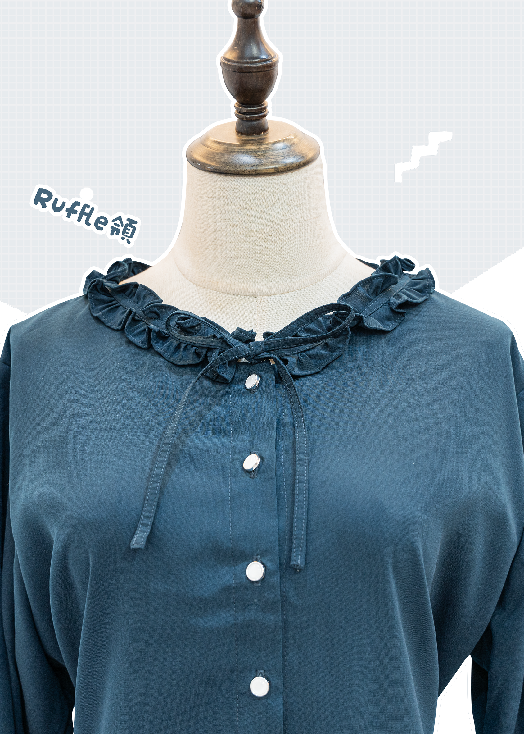 自家製ruffle領A字連身裙[預訂]