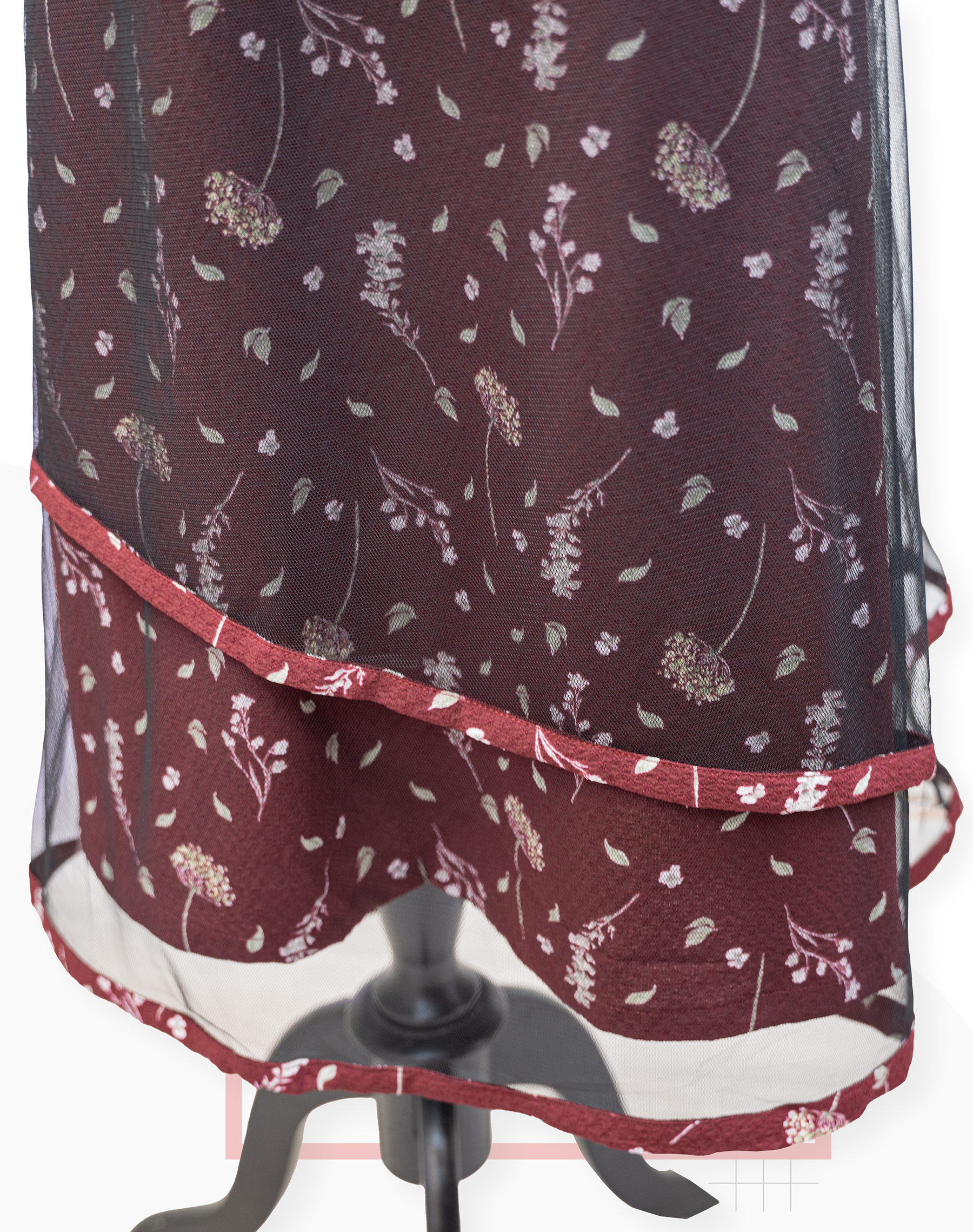 自家製 - 黑色紗感設計長裙  {預訂}