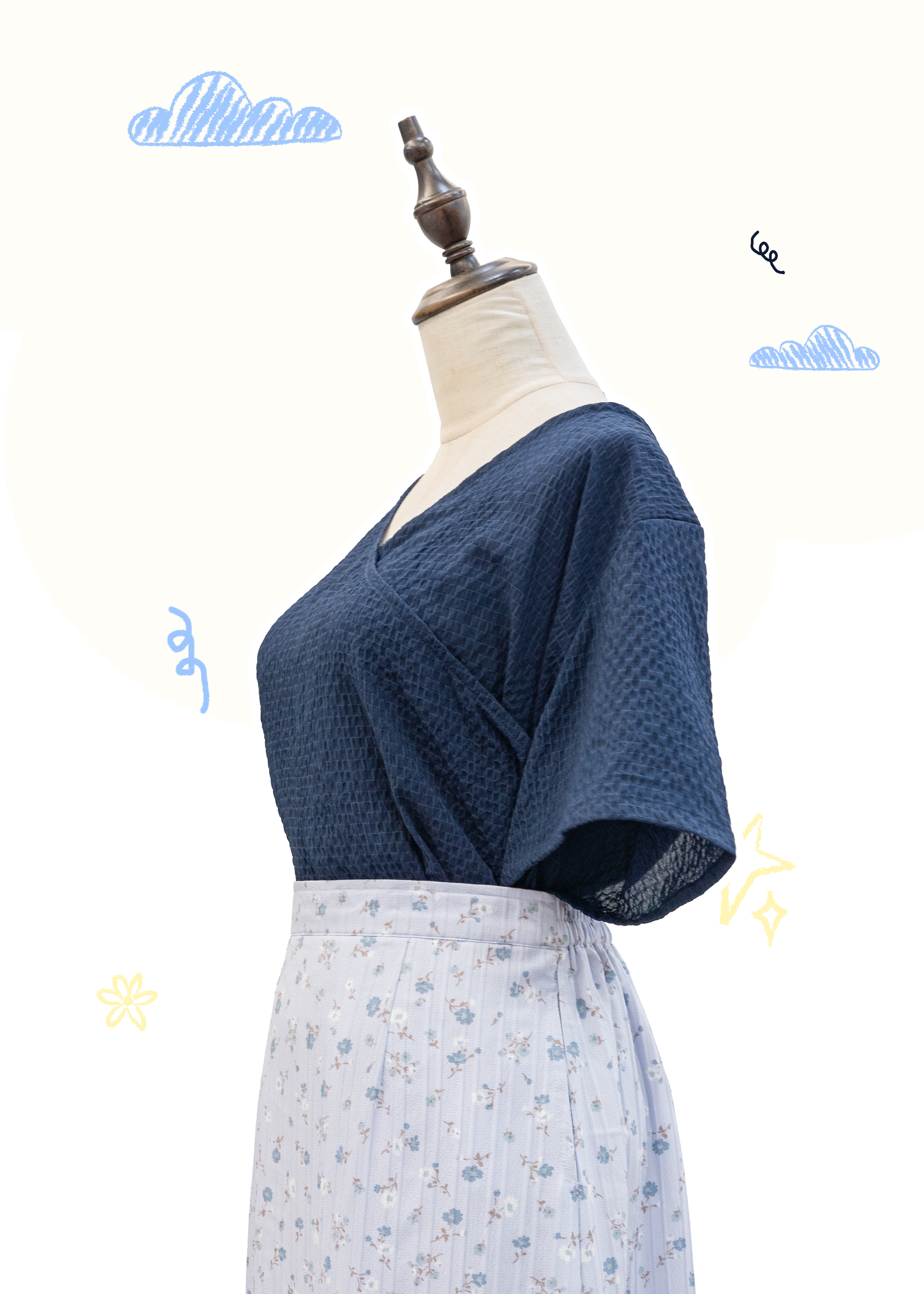 Homemade - Wood Ear Edge Ruffle Neck Knitted Top - Pink Long Sleeve Version ~ XS to Plus Size Women's Wear {Pre-order}