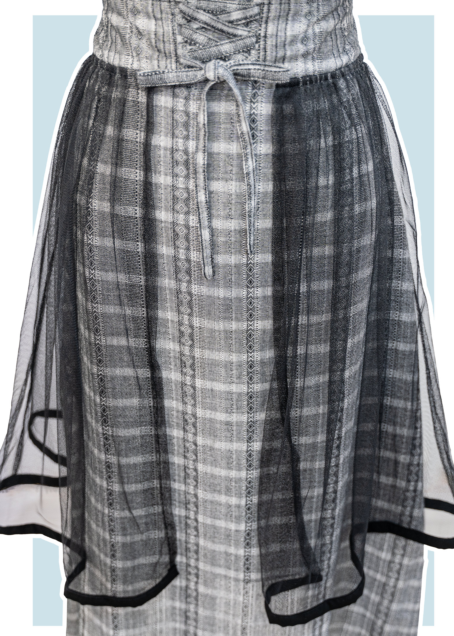 自家製 - 黑色薄纱層長裙 {預訂}